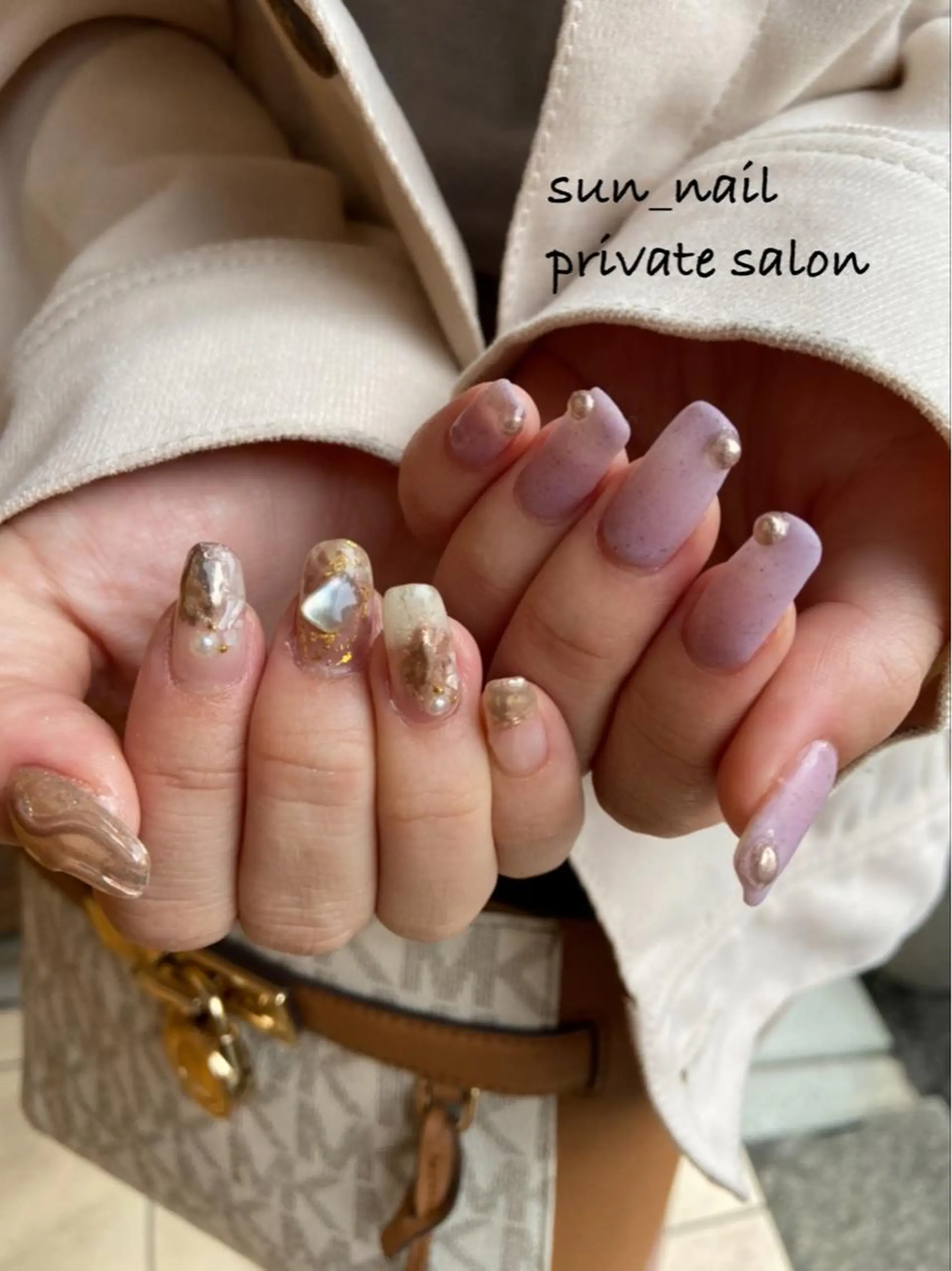 ネイル アートネイル ブラウン ジェルネイル マットネイル ミラーネイル . unffのネイルデザイン