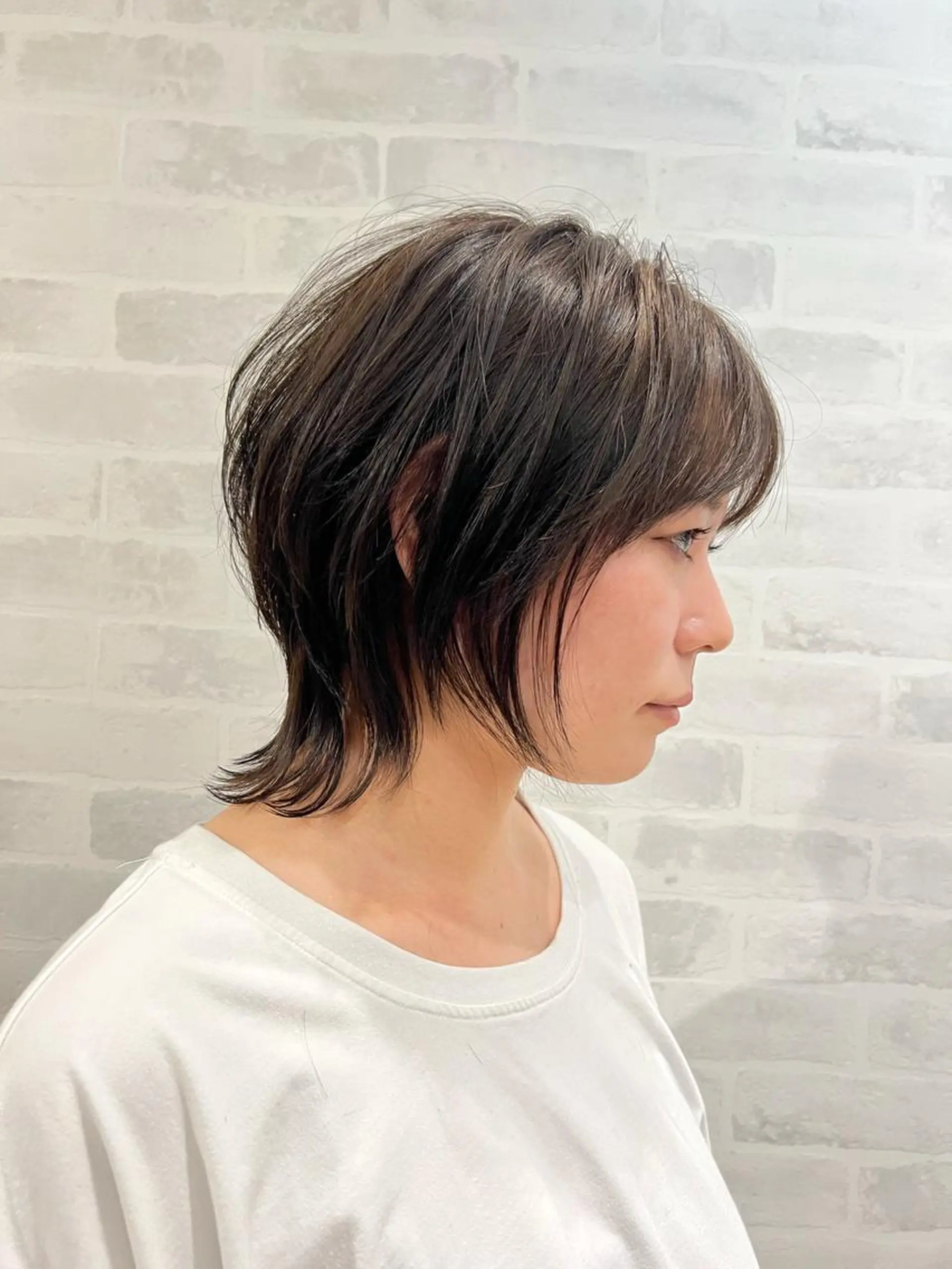 ミディアム カット ヘアカラー トリートメント ジャスミン　PETZ所属・ショート＆ボブ ヒロシのヘアスタイル