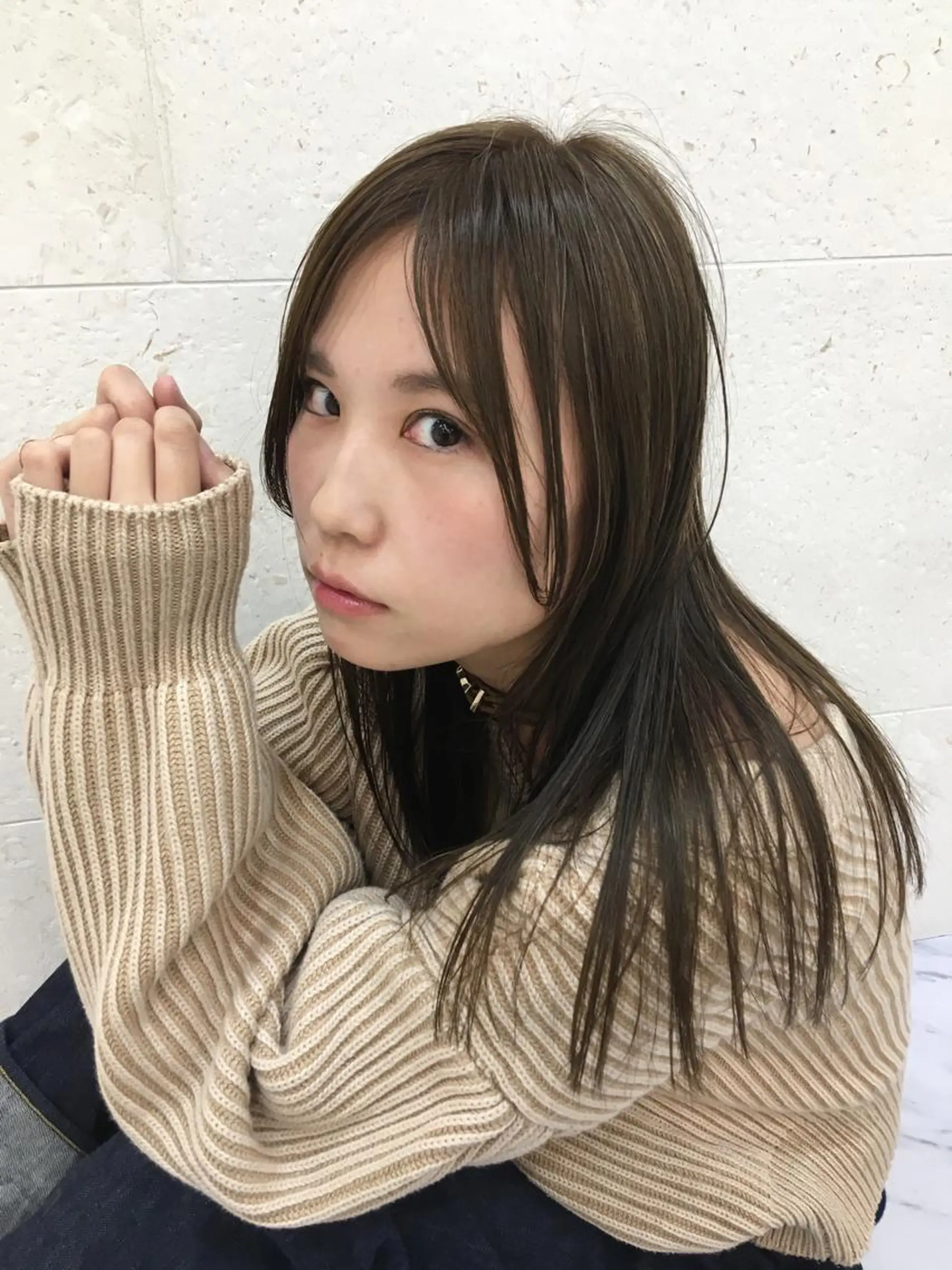 ロング カラー ベージュカラー ハイライトカラー ハイライト 斉藤 貴也のヘアスタイル