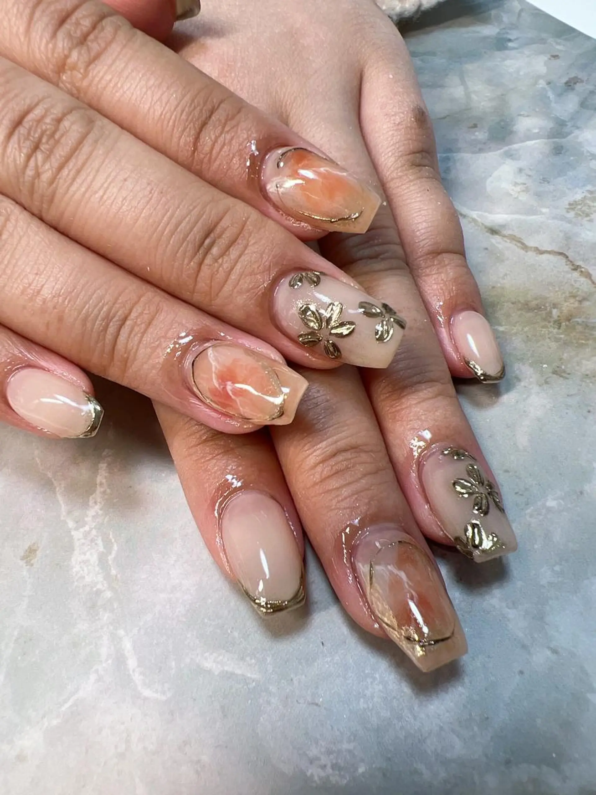 ネイル フラワーネイル ミラーネイル ニュアンスネイル coco nailのネイルデザイン