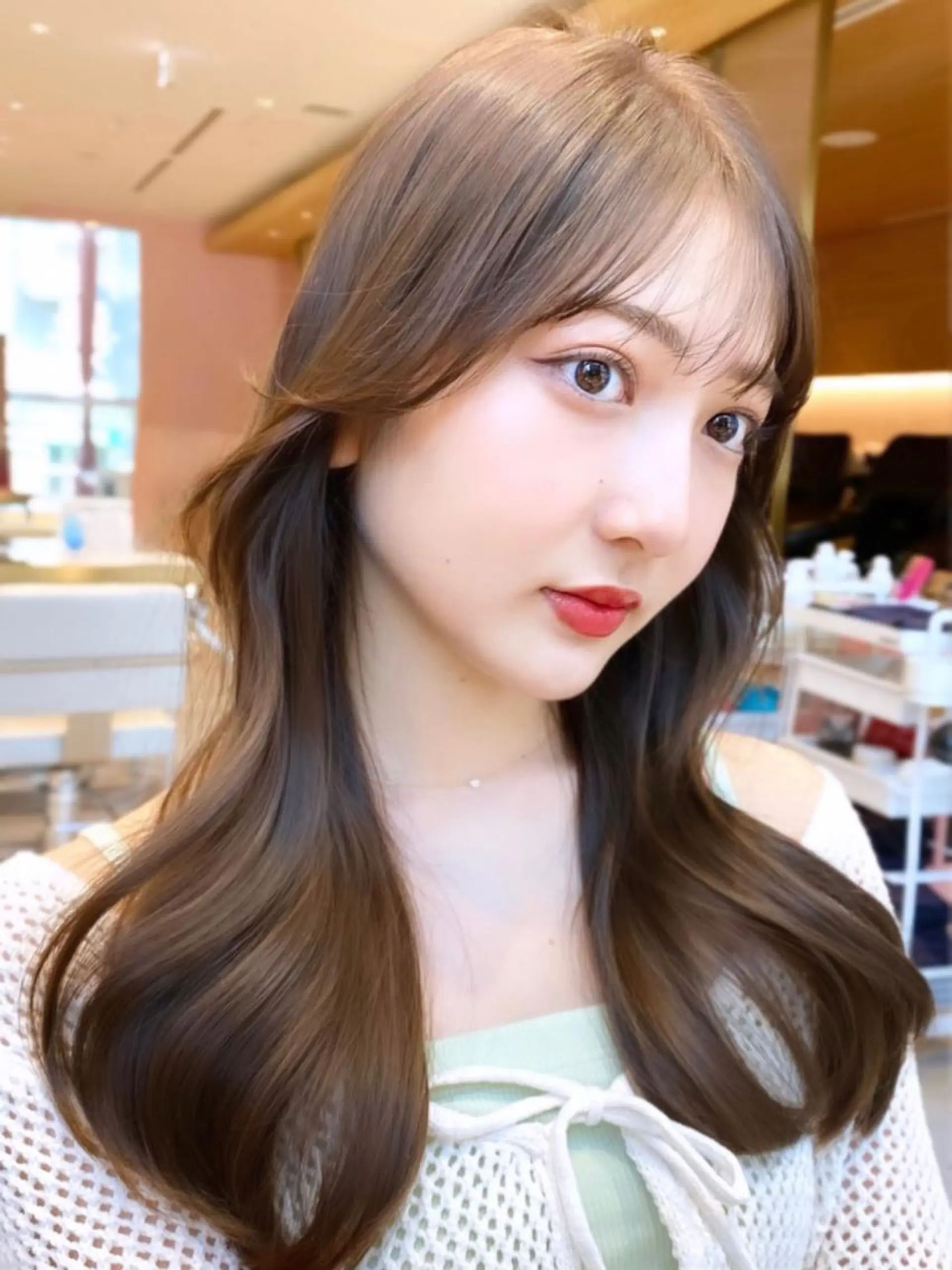 セミロング カット ヘアカラー トリートメント 韓国くびれレイヤー 🇰🇷はづきのヘアスタイル