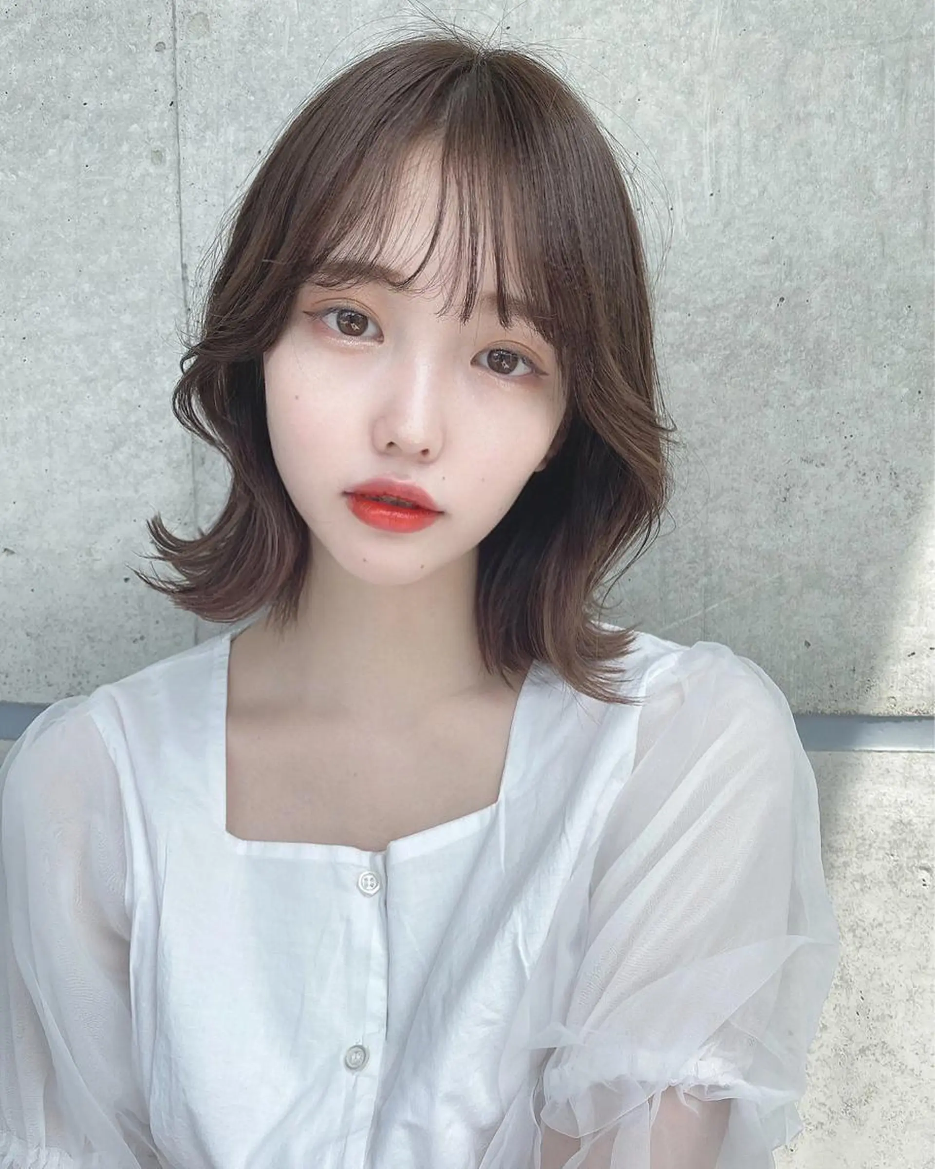 セミロング カラー ヘアカラー トリートメント NANAMI🩵 大人可愛い韓国ヘアのヘアスタイル