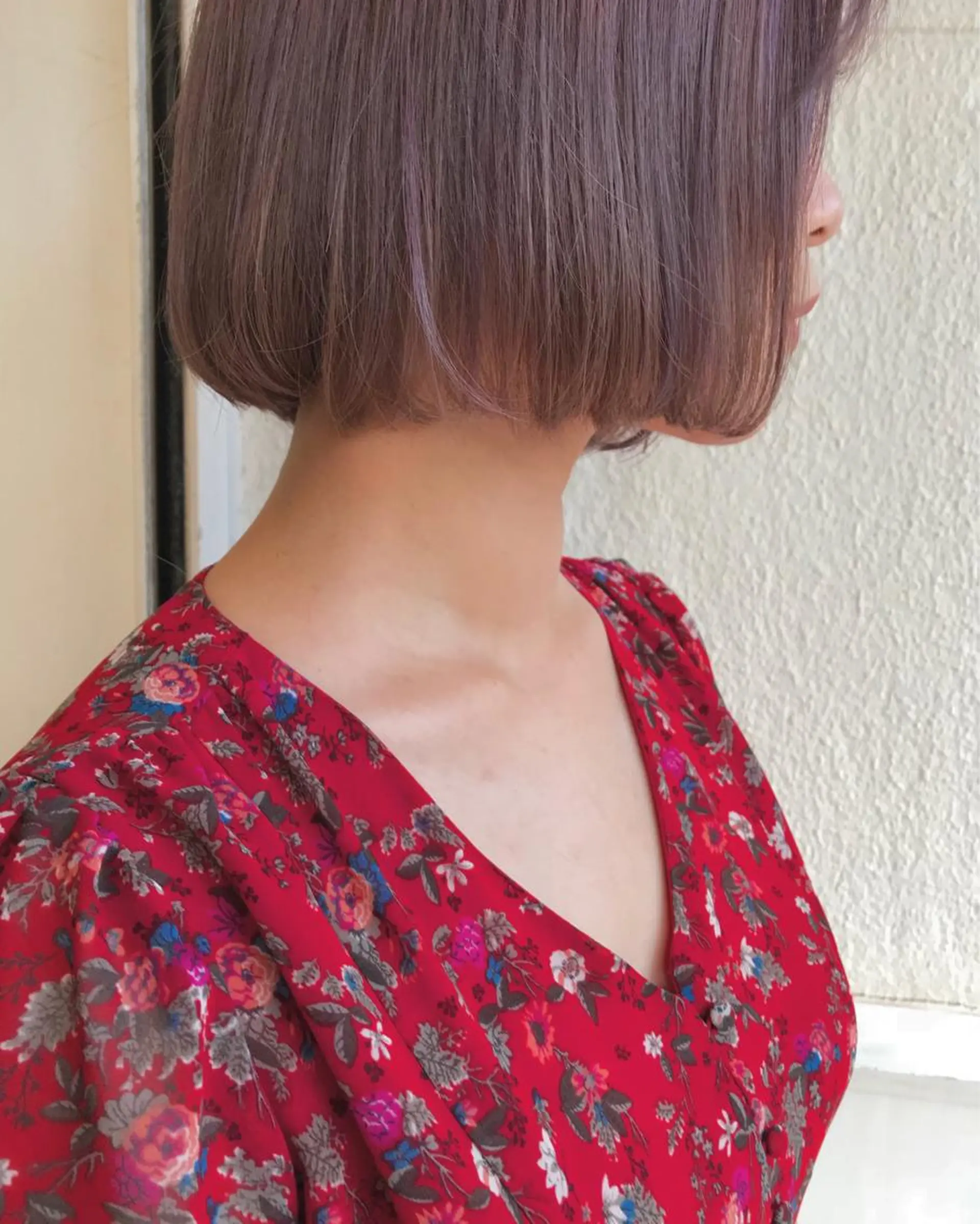 ショート ピンクラベンダー ボブ カット パーマ Musiiik hairのヘアスタイル