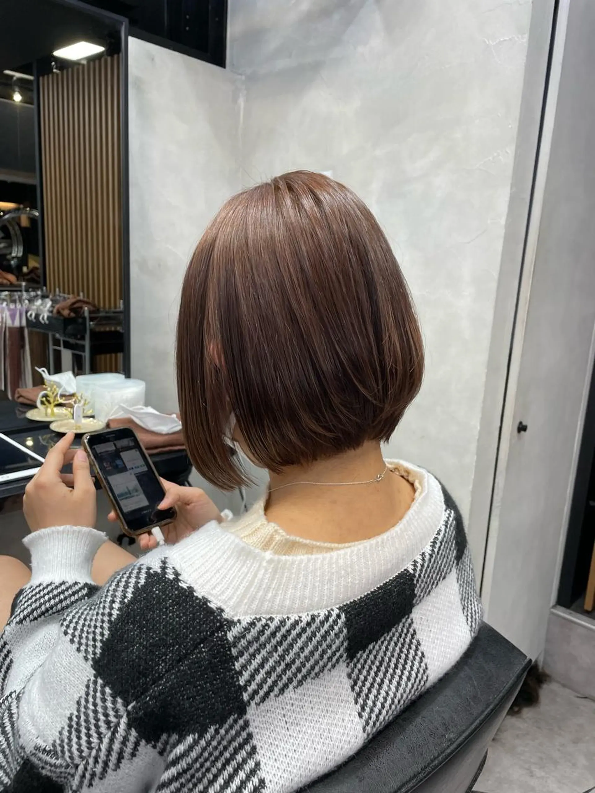 ショート 前下がりボブ ボブ カット ヘアカラー 👑最高級エクステ 👑新宿/タイセイのヘアスタイル