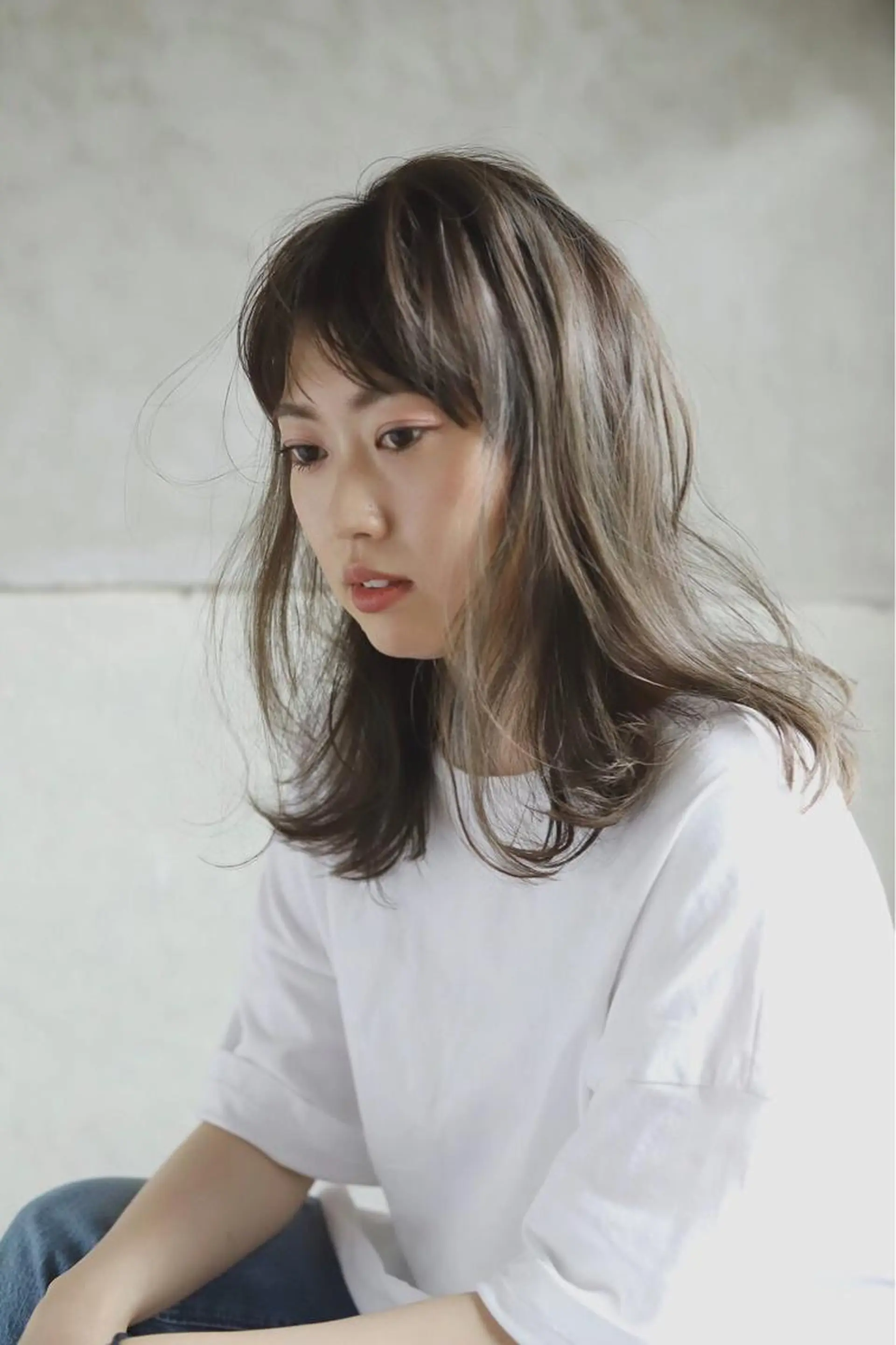 セミロング カット ヘアカラー トリートメント さの あやねのヘアスタイル