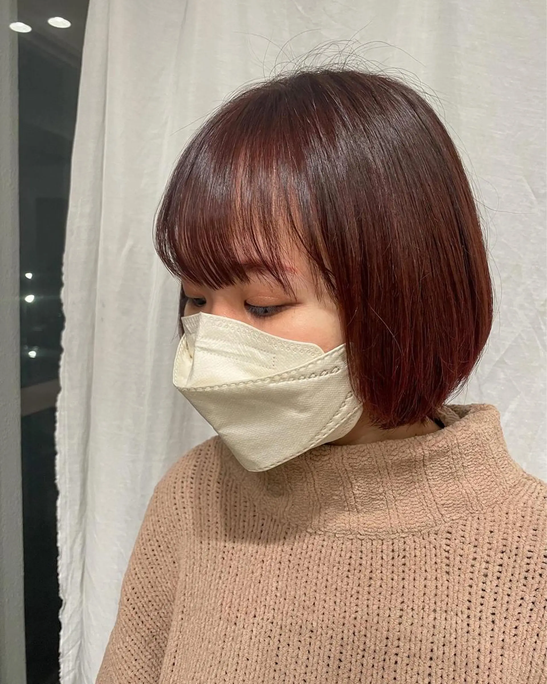 ショート カラー ブリーチ ピンクカラー レッドカラー 井上 葉月のヘアスタイル