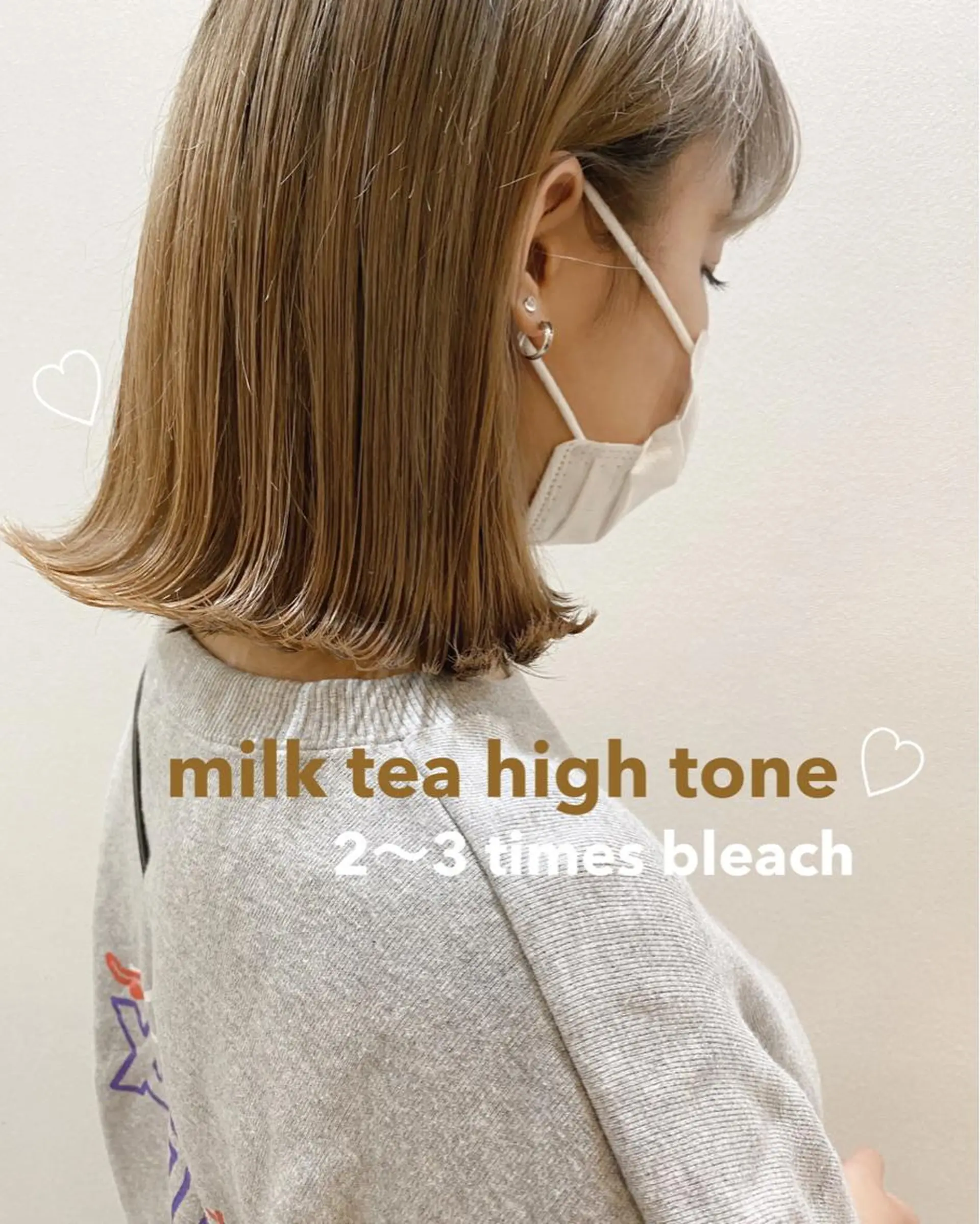 ミディアム カラー ベージュカラー ハイトーンカラー ブリーチなしWカラー 🎀韓国ヘア/amiのヘアスタイル