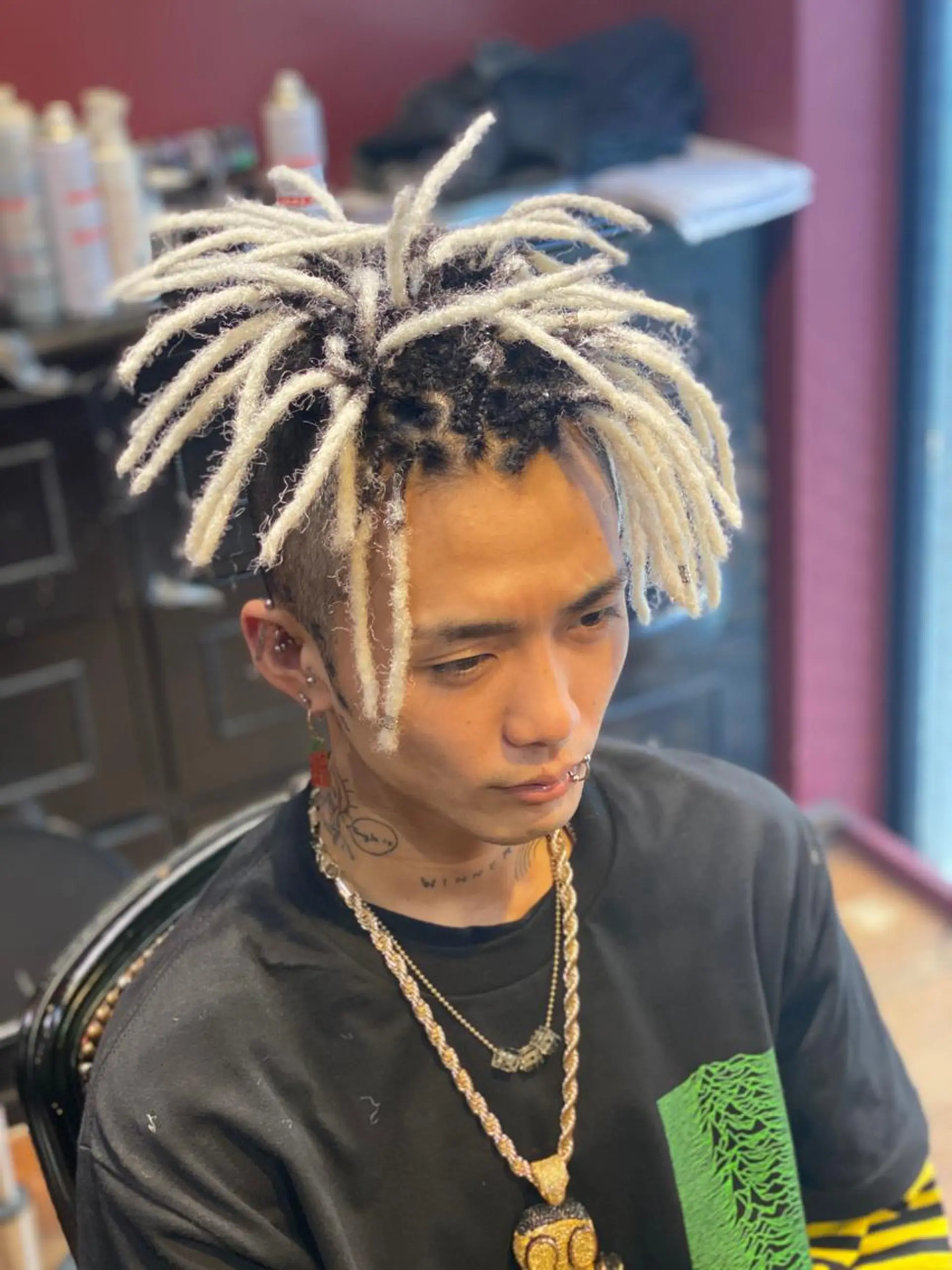 ショート パーマ ヘアアレンジ メンズ エクステ パーマ 中元 淳のヘアスタイル