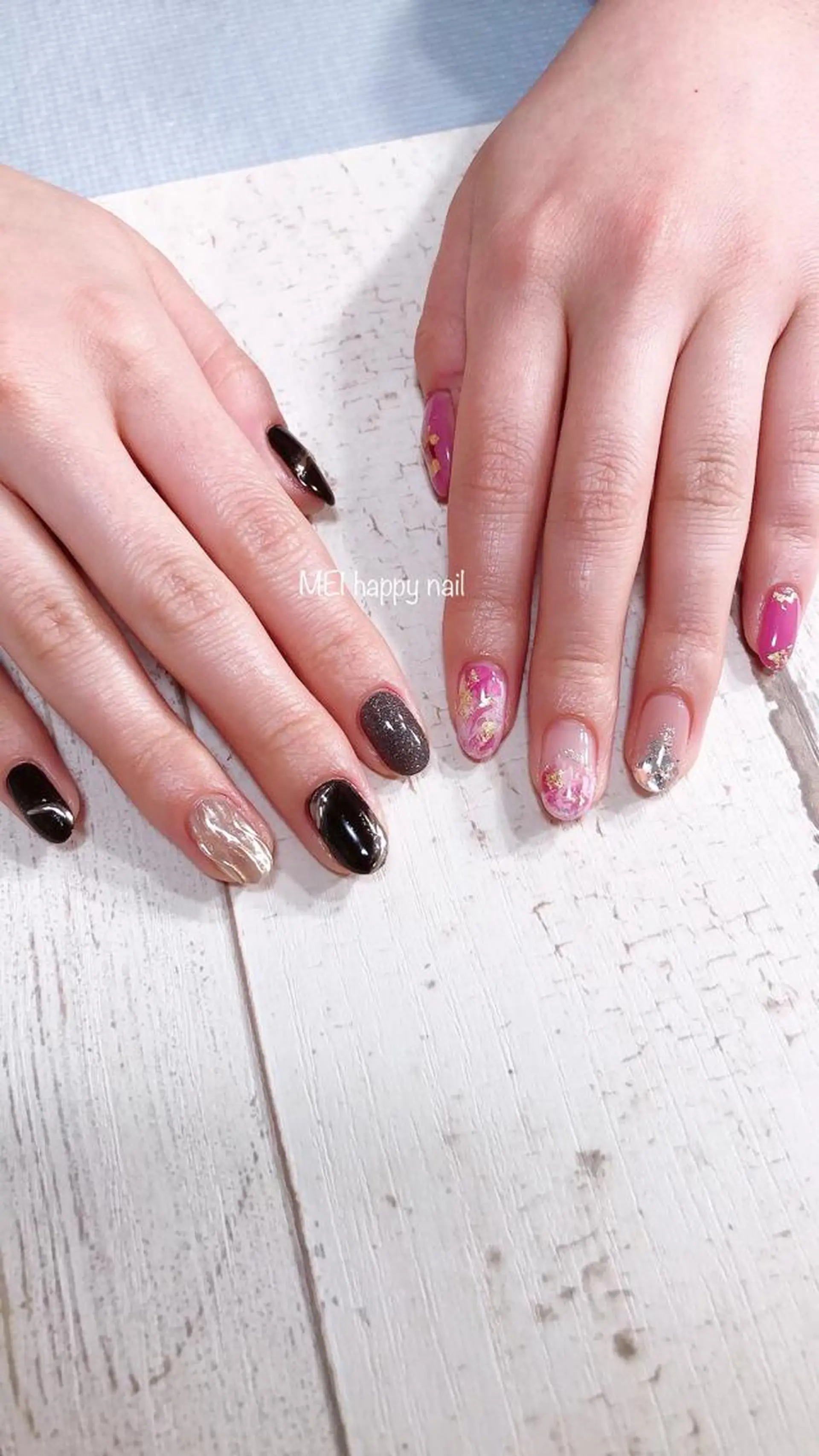 ネイル オーロラネイル ジェルネイル パラジェル 北浦和 自爪育成ケアのネイルデザイン