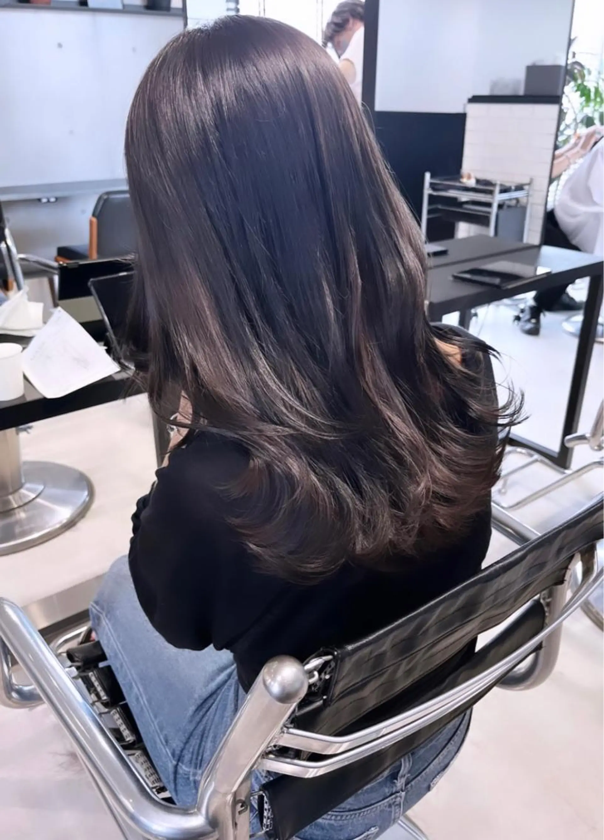 セミロング カラー カット ヘアカラー トリートメント ヘッドスパ 透明感/オリーブ/ グレージュ/YUKAのヘアスタイル