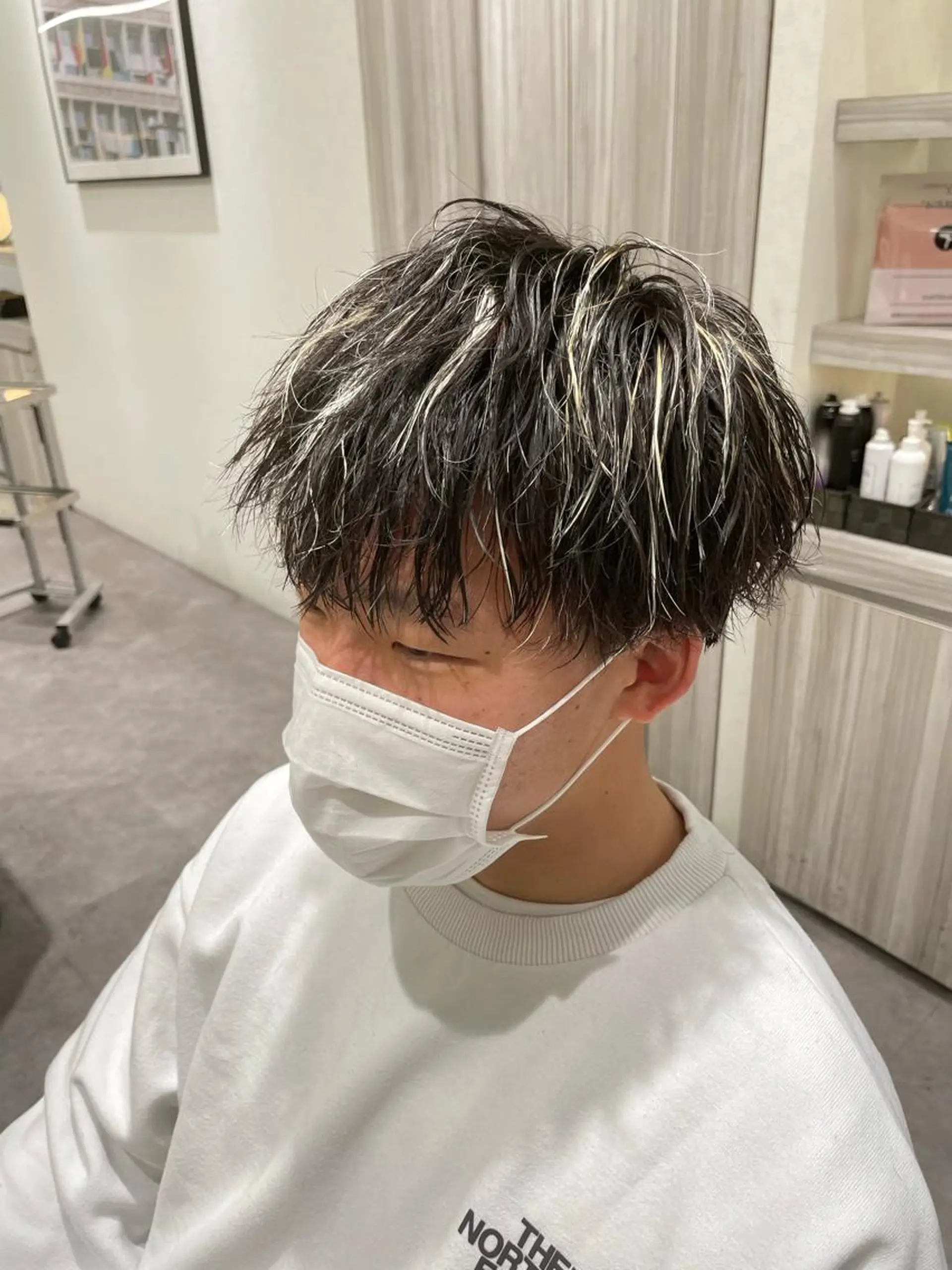 ショート カラー パーマ メンズ メンズメッシュ メッシュ カット ヘアカラー パーマ Reginavita栄所属・メンズ特化/ 本日空き○/岡本一真のヘアスタイル