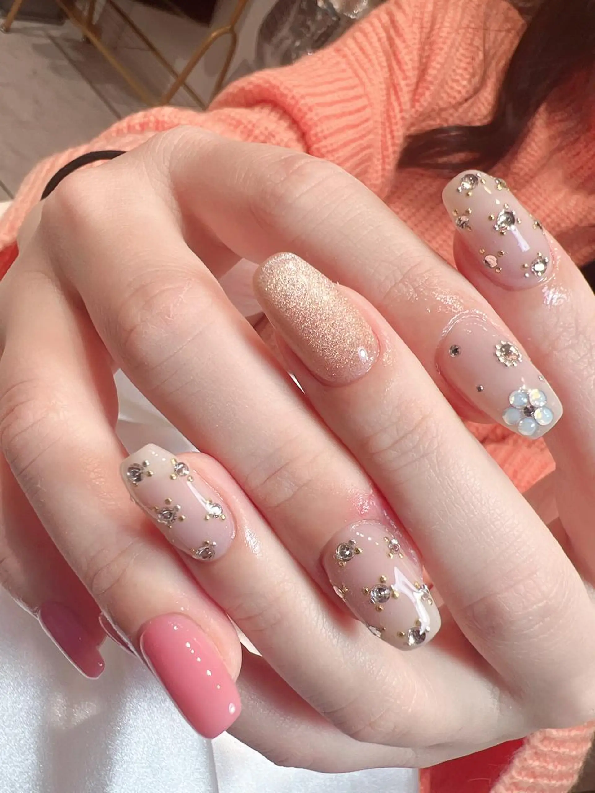 ネイル 持ち込み ピンク bijou nails所属・bijou nails 蓮のネイルデザイン