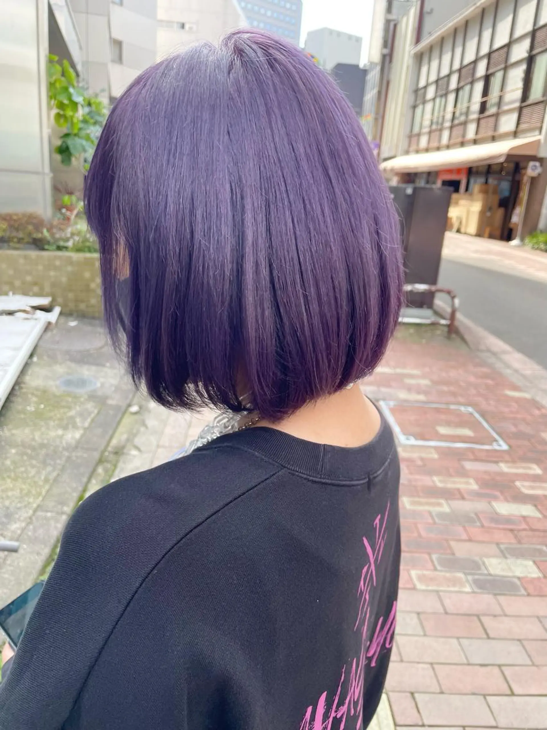 ミディアム カラー パープルカラー 佐藤 魁人のヘアスタイル
