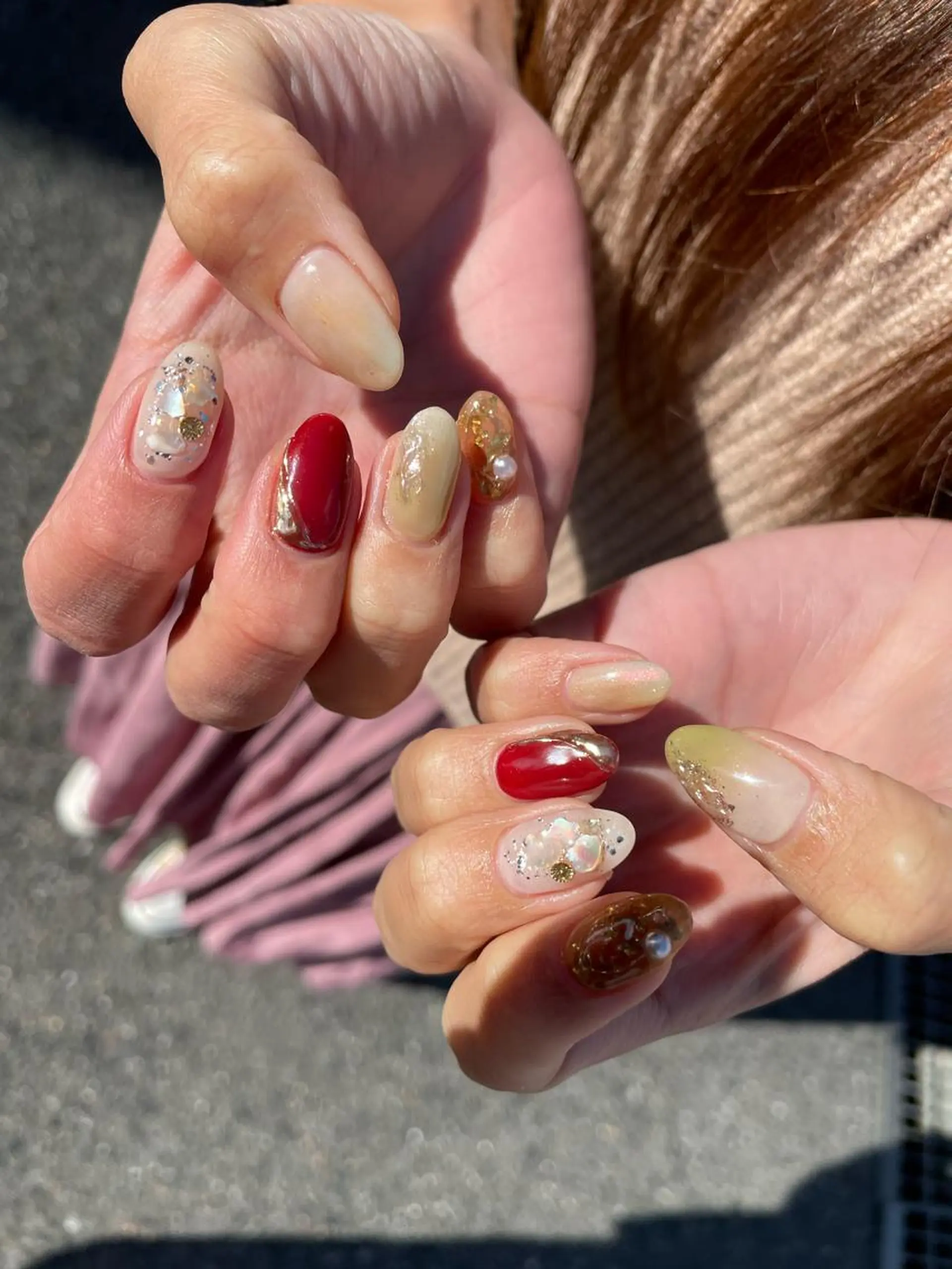 ロング カラー ヘアアレンジ キッズ ネイル マツエク・マツパ 福田 加奈のネイルデザイン