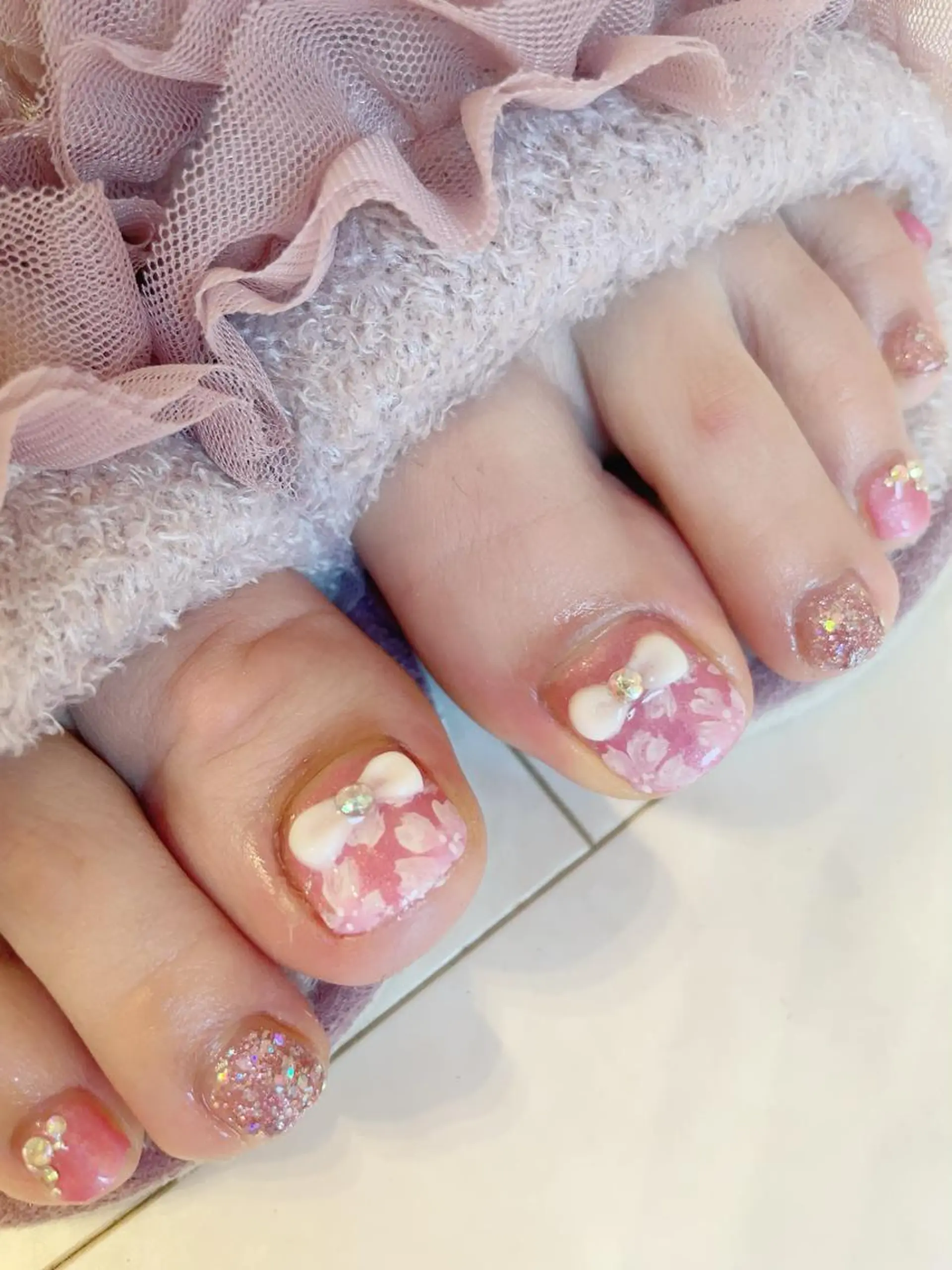 ネイル 桜ネイル フットネイル フットネイル * haruのネイルデザイン