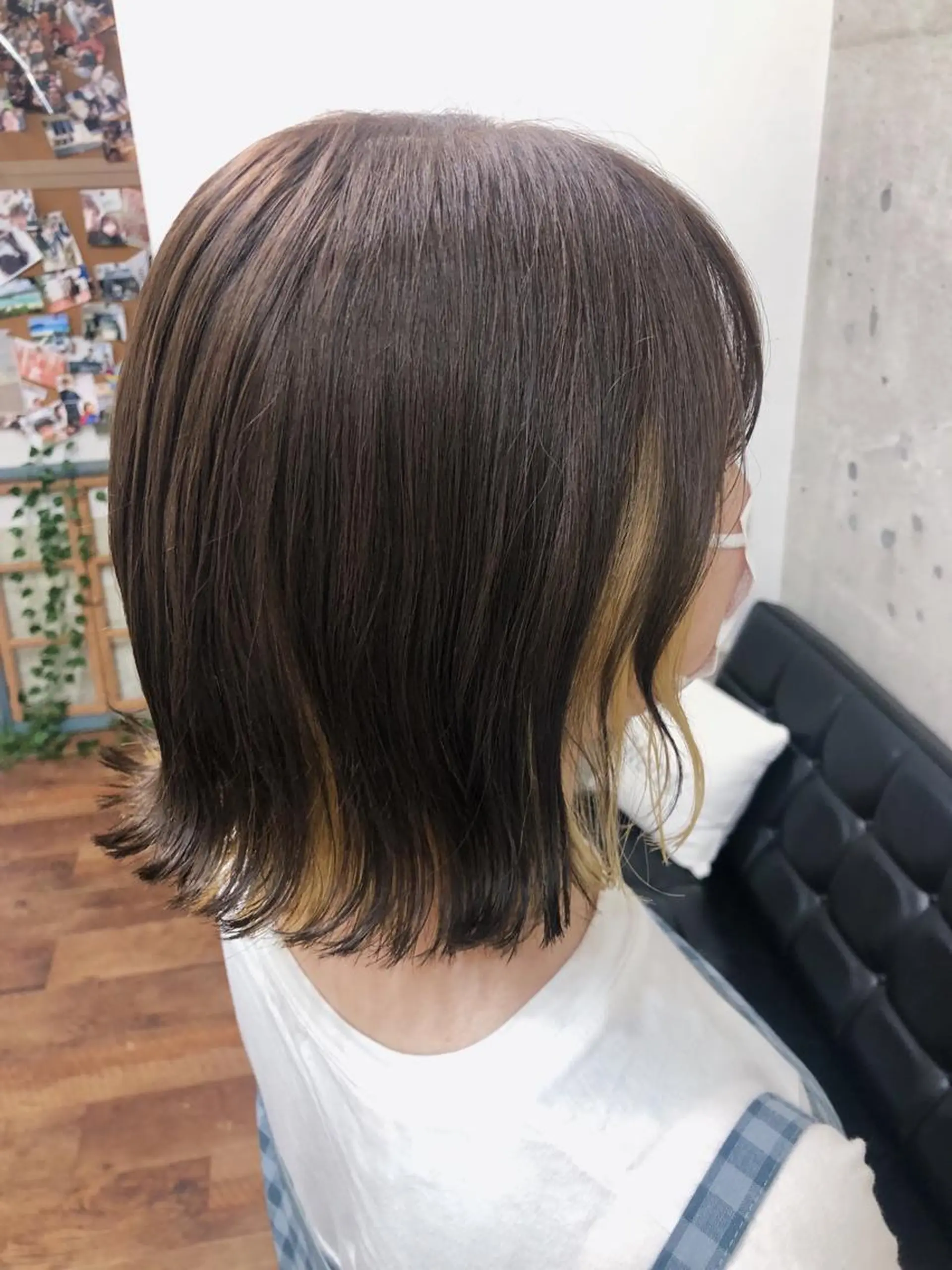 ミディアム ボブ カット ヘアカラー トリートメント MeL 横浜/ ＭＩＨＯのヘアスタイル