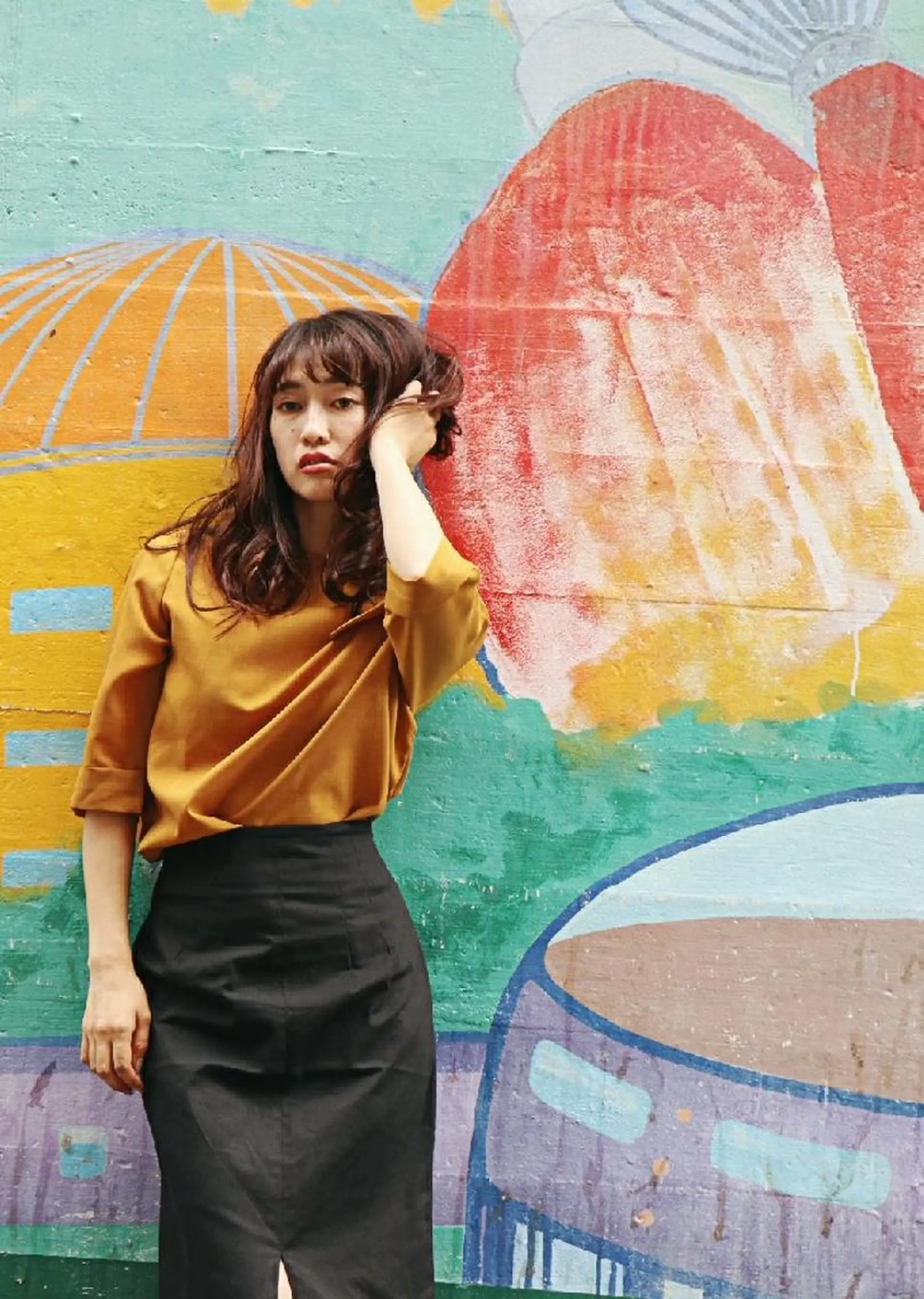 セミロング カラー パーマ アディクシーカラー イルミナカラー LAMP HAIR  ランプヘアー所属・徳永 博志のヘアスタイル