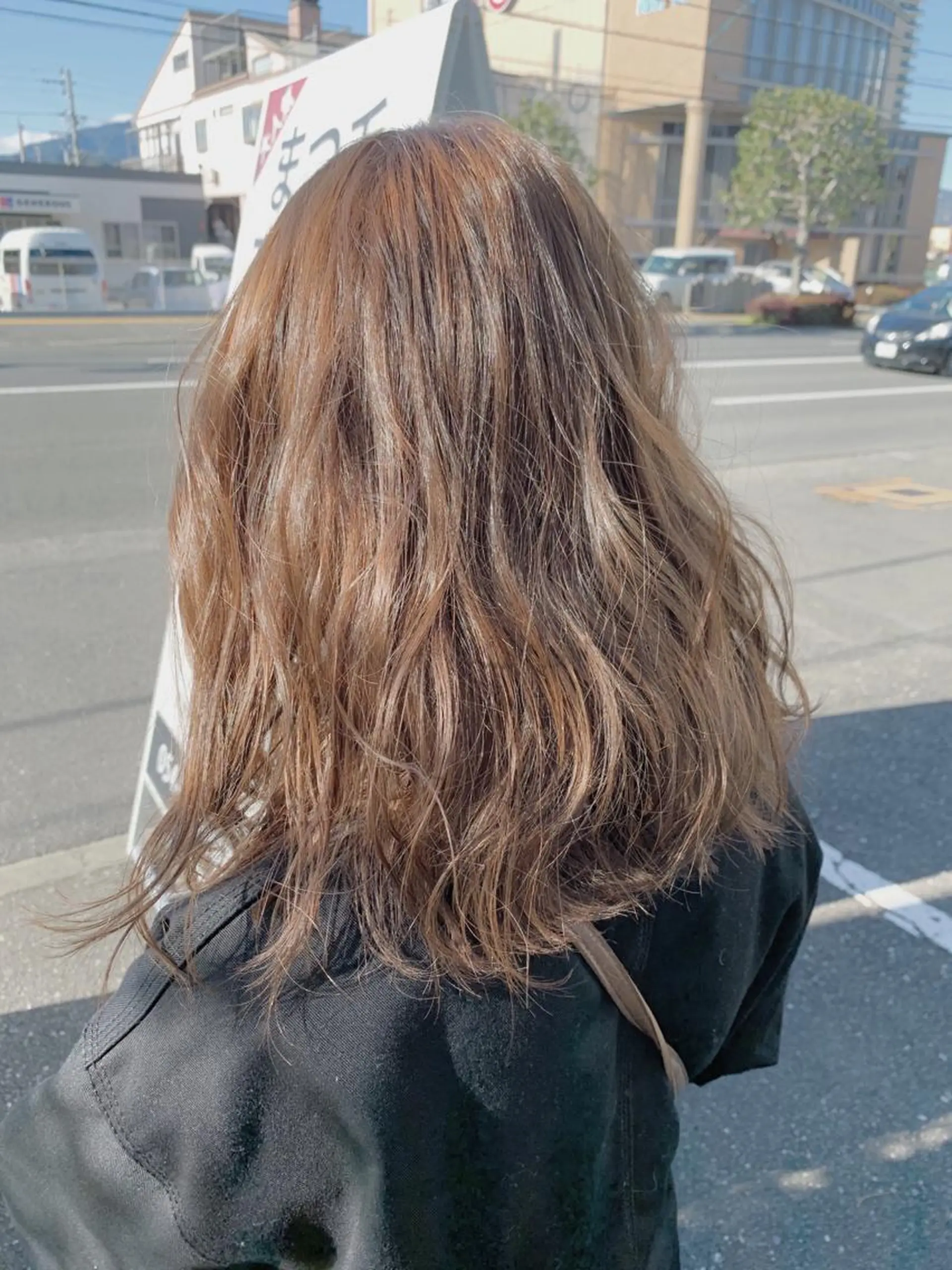 ミディアム カラー ベージュカラー 黒髪 ブリーチ ブリーチなしカラー 草薙/メンズパーマ 稲葉のヘアスタイル