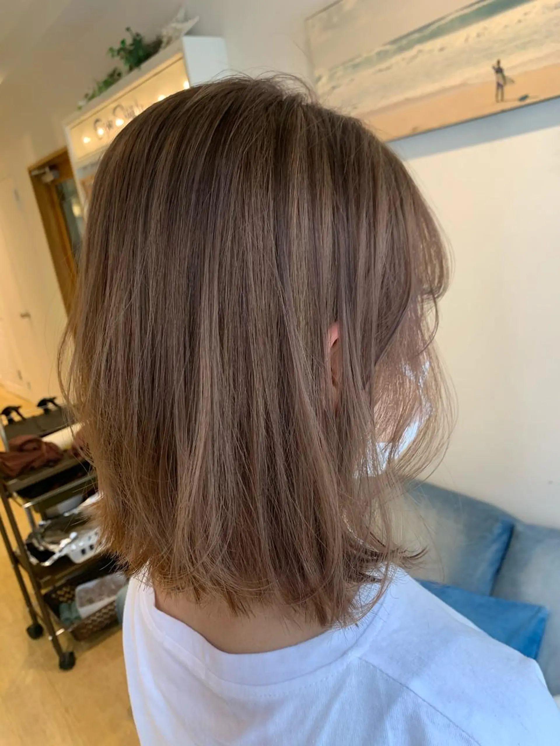 ミディアム ヘアカラー トリートメント 渋谷ハイトーン/ デザインカラー阿部のヘアスタイル