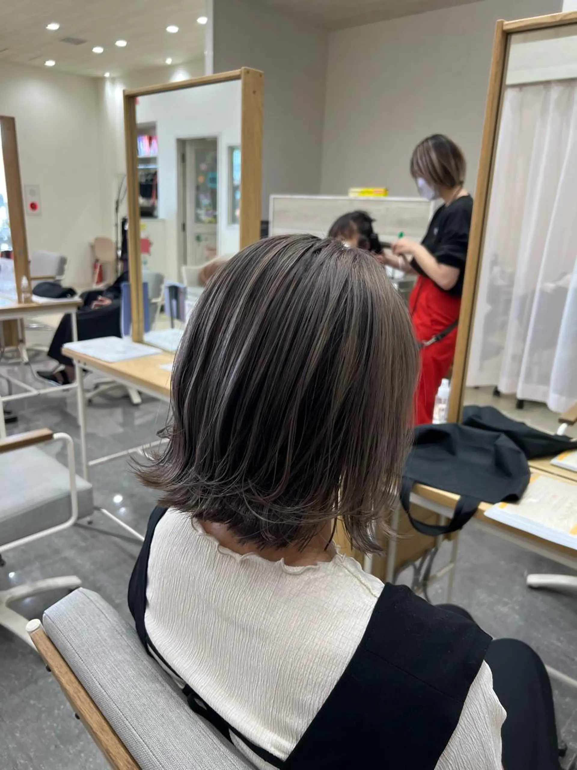 ミディアム カラー ヘアカラー 太白区白髪ぼかし/ ボブカット/千葉達人のヘアスタイル