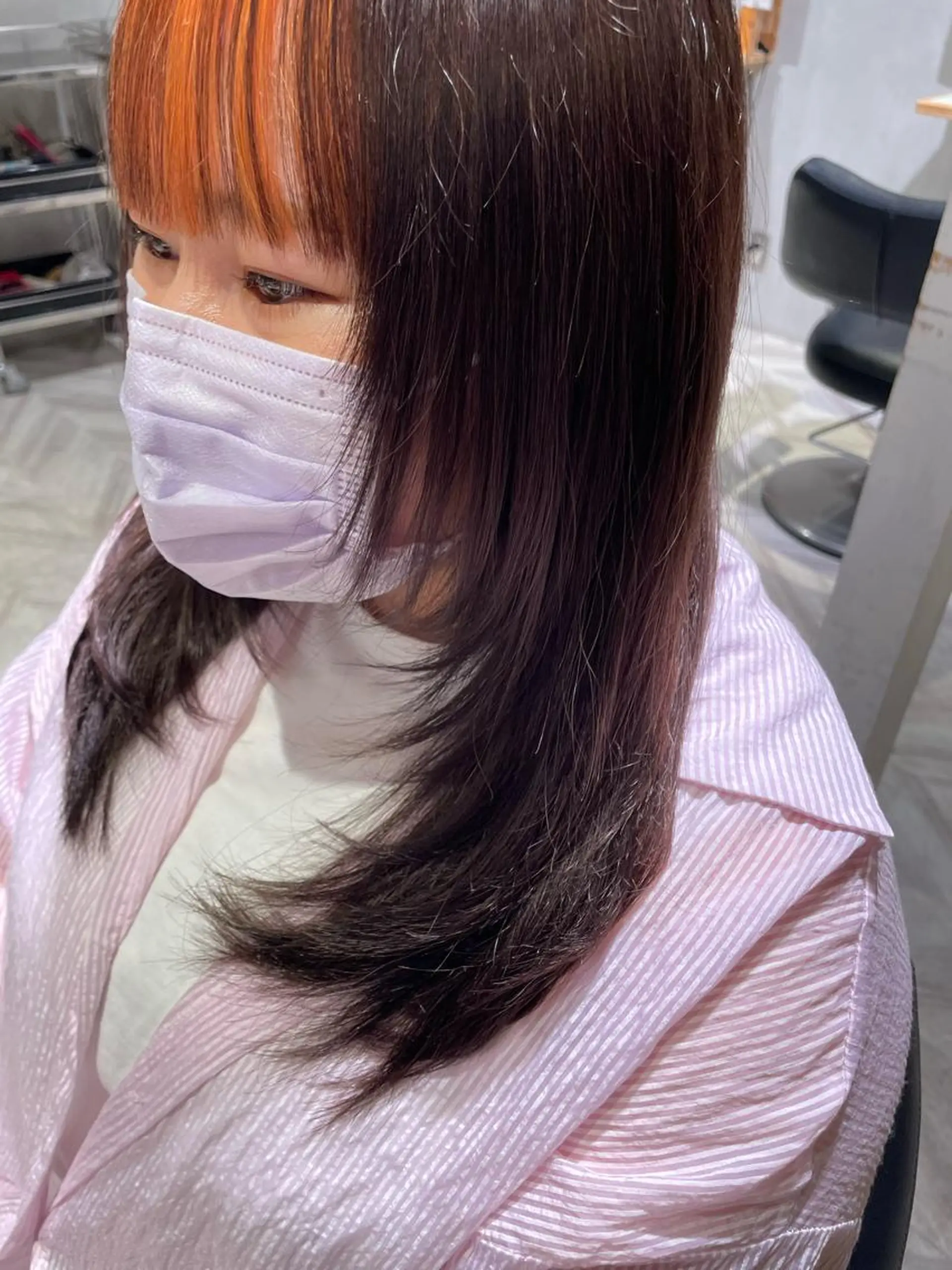 セミロング 顔まわりレイヤー 顔周りカット レイヤーカット LEAPS adore都島店所属・みゆう 都島/透明感のヘアスタイル