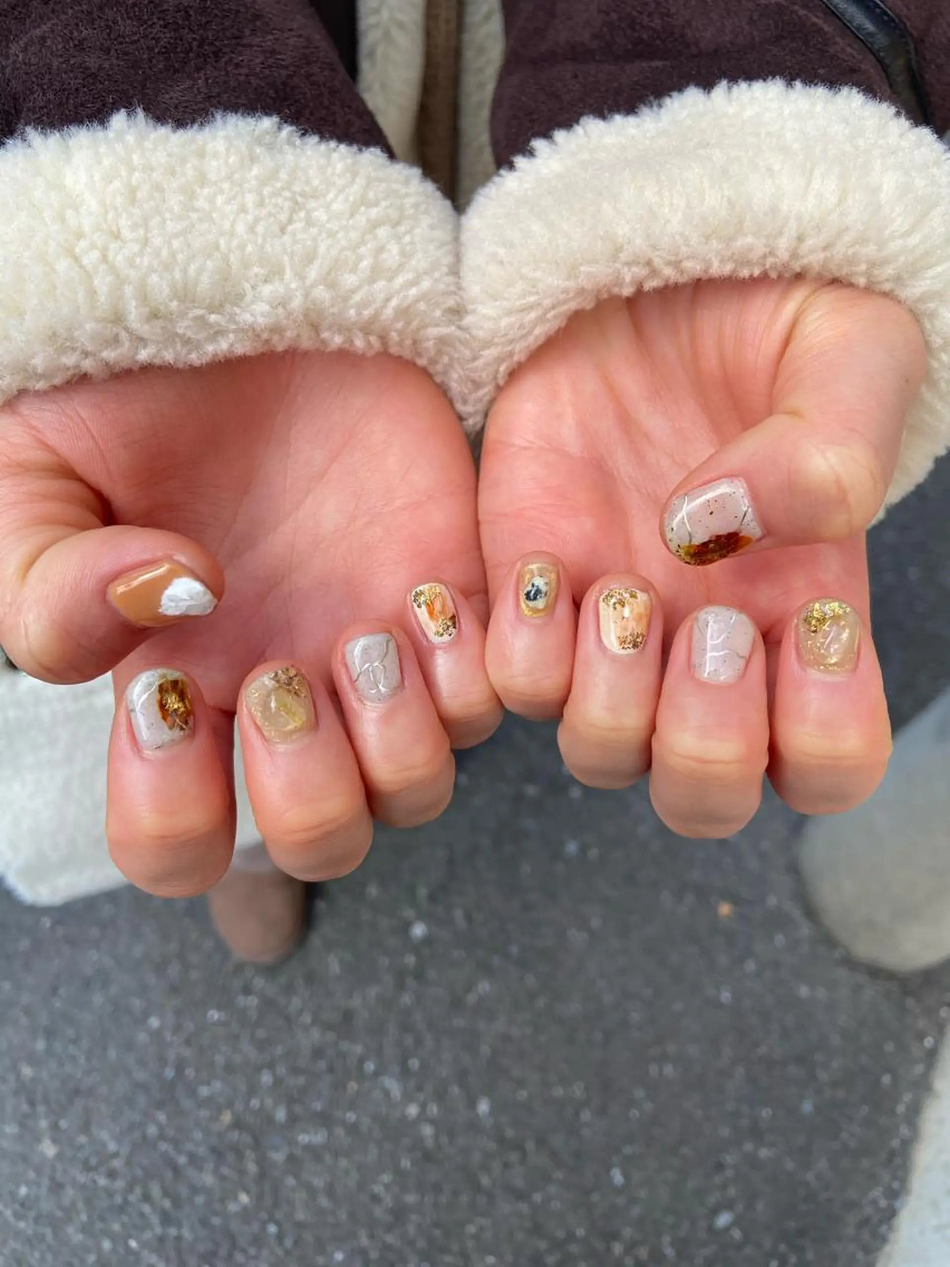 ネイル アートネイル ニュアンスネイル ショートネイル . unffのネイルデザイン