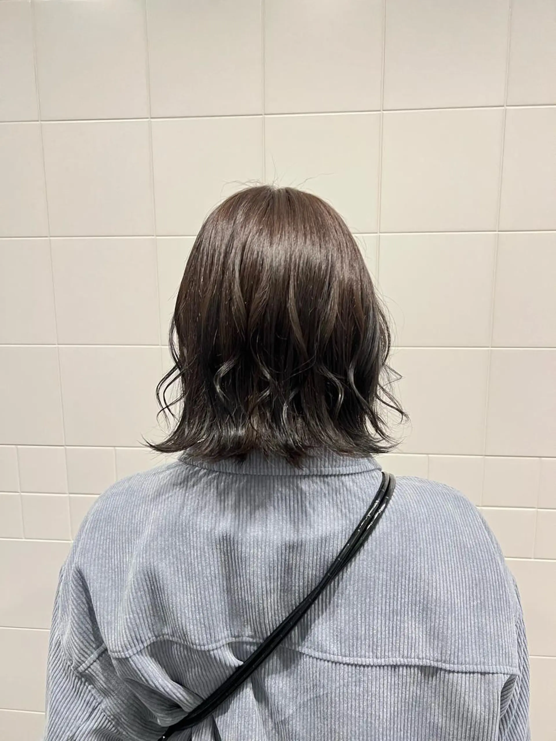 ショート カラー 黒髪 ブルーカラー ブルーブラック honen RUKAのヘアスタイル