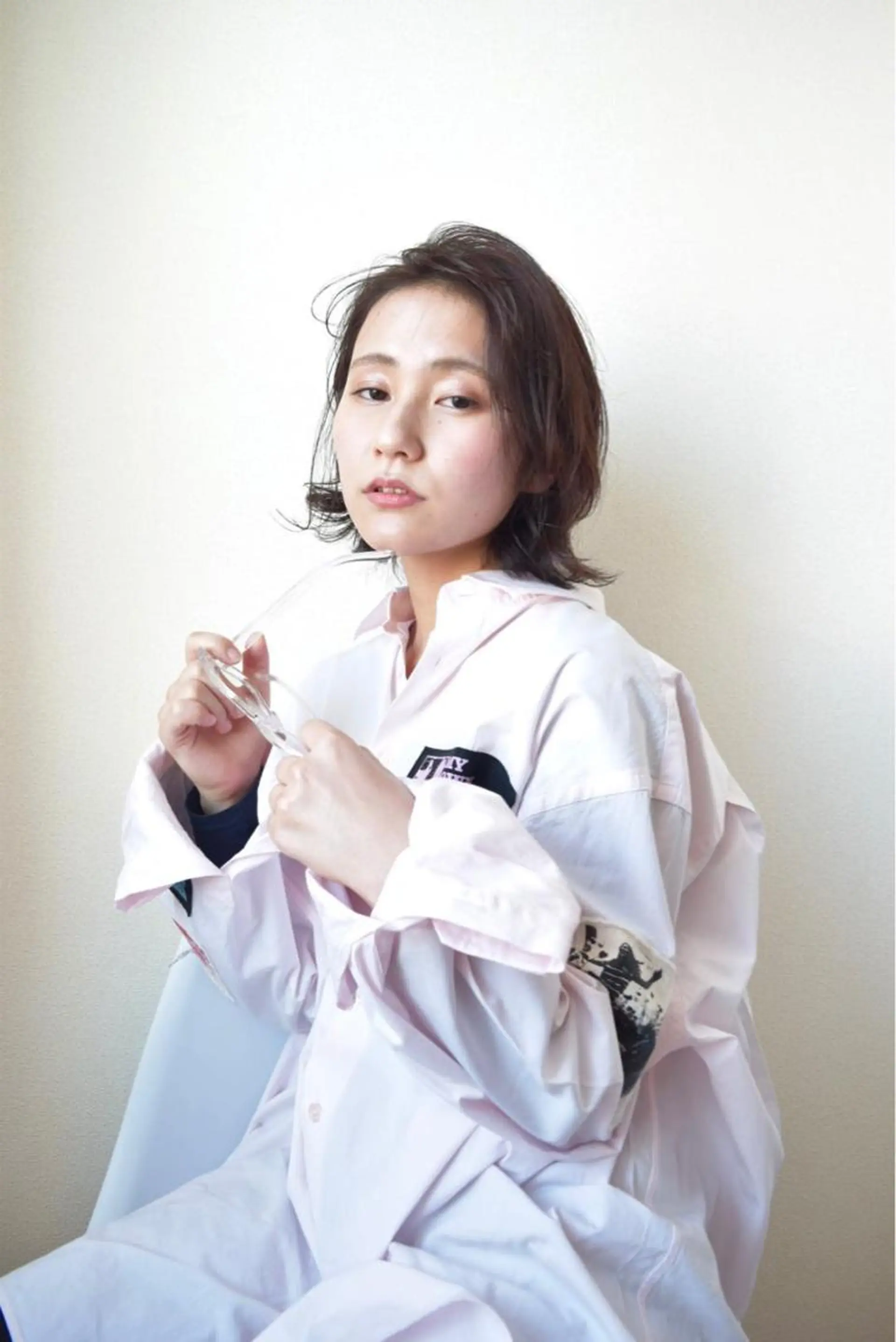 ミディアム カラー パーマ ベージュカラー ブリーチ 透明感カラー ダブルカラー ピンクカラー nambu-GARDEN所属・上田 昂雅のヘアスタイル