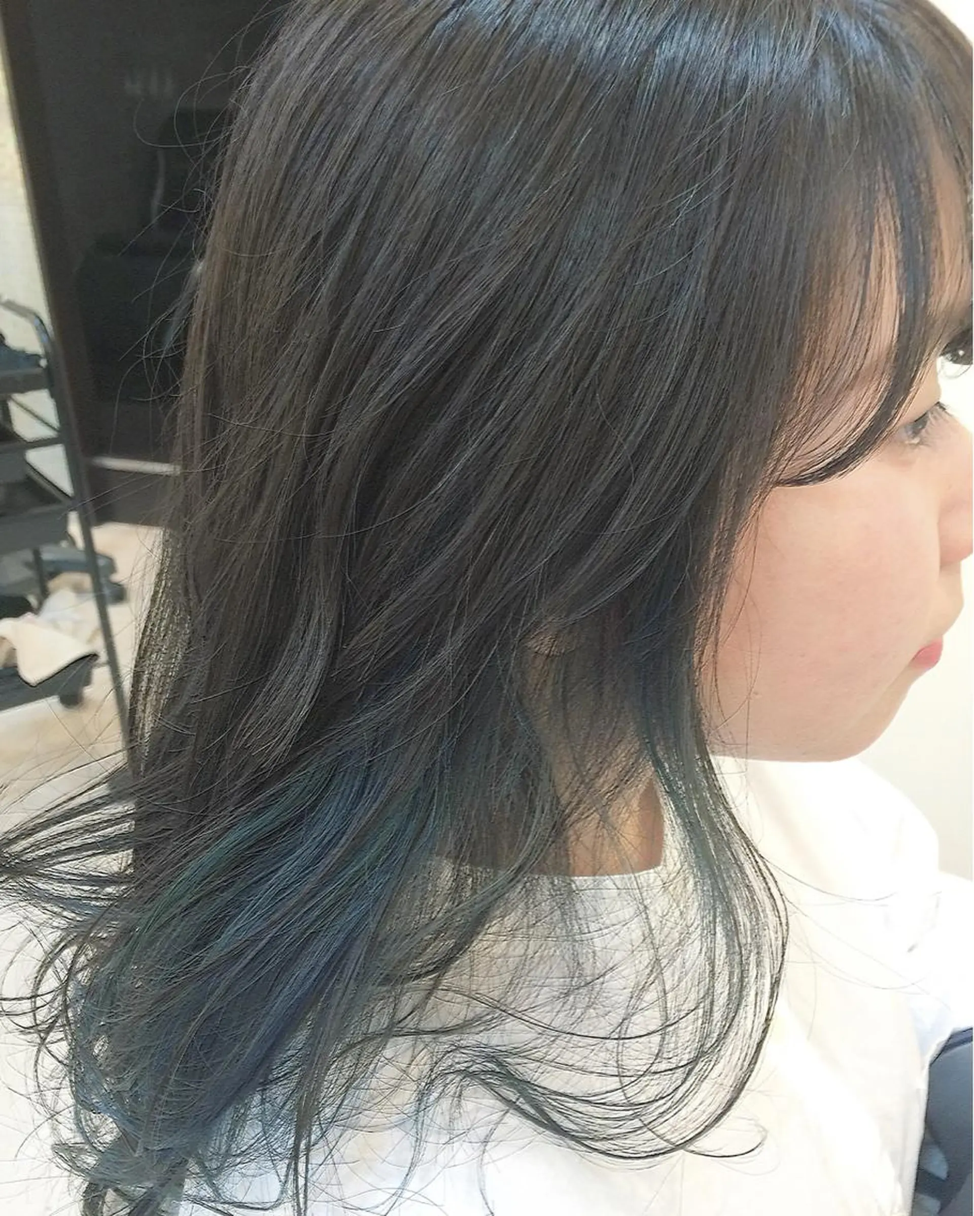 ロング カラー ブリーチ ブルーカラー インナーカラー ネイビーカラー 武田 清久のヘアスタイル