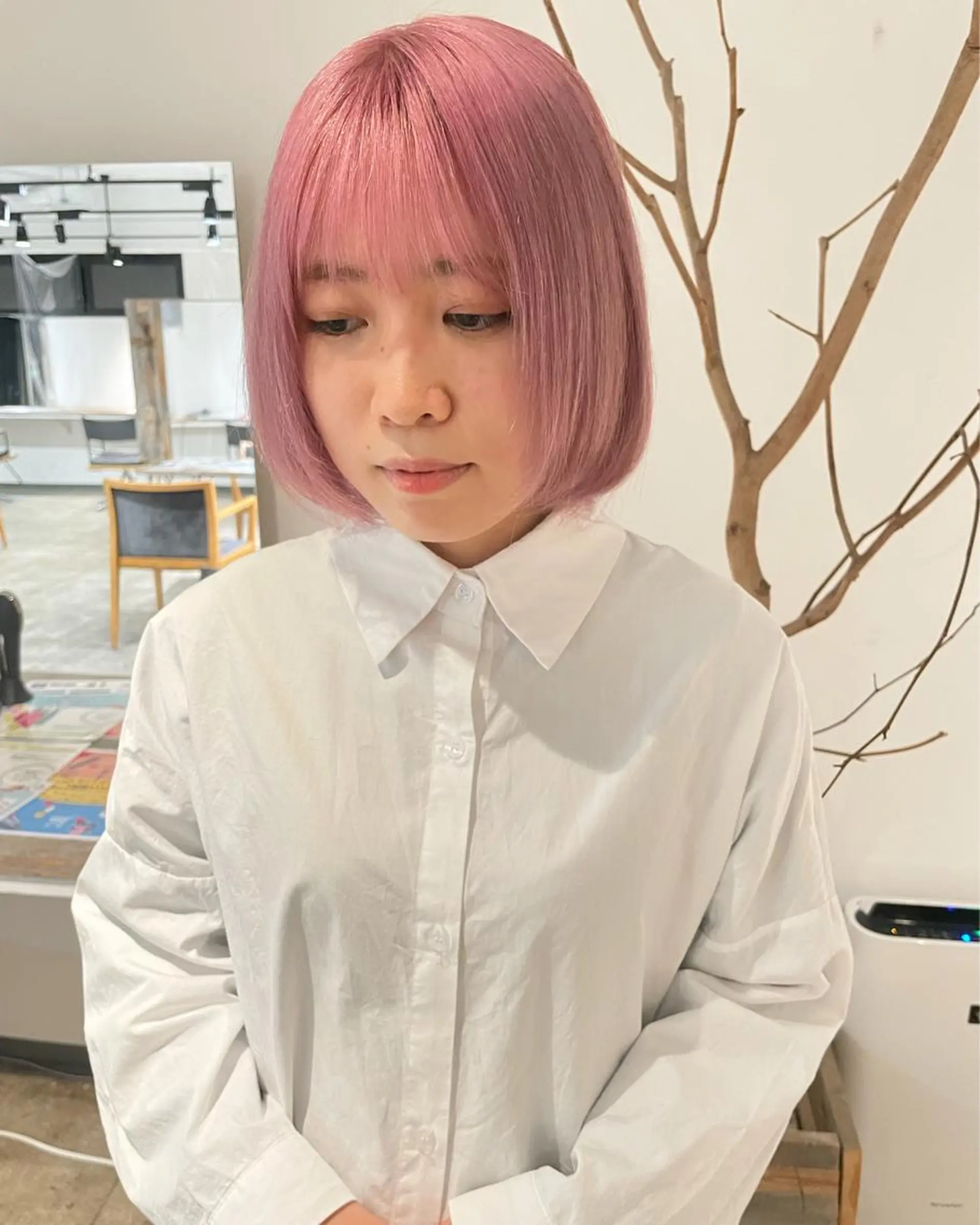 ミディアム ヘアカラー トリートメント ヘアセット ✨艶ブリーチカラー ✨四ノ宮裕己のヘアスタイル