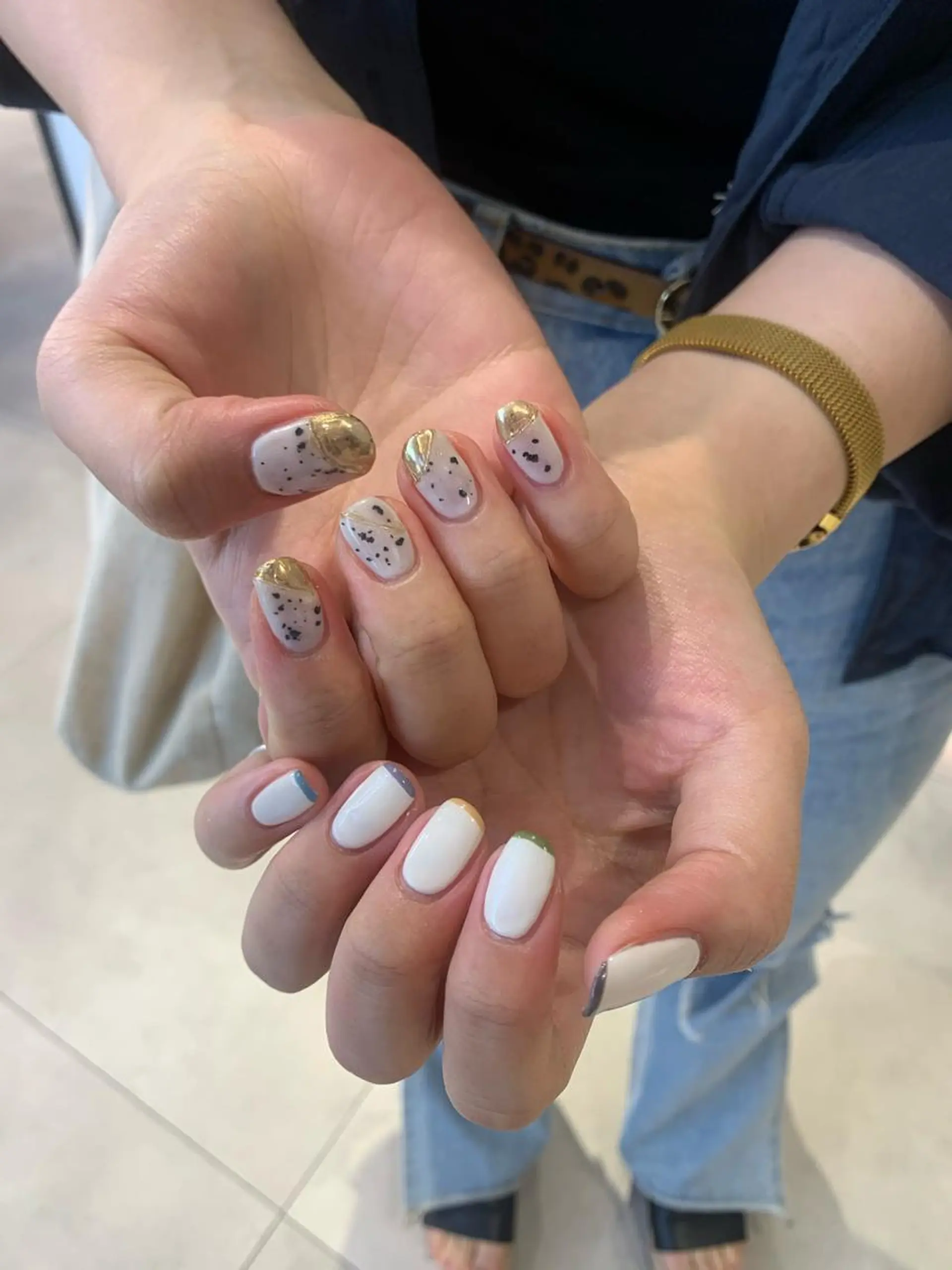 ネイル フレンチネイル ゴールド 【韓国ヘア・ネイル】 HINATA🍒のネイルデザイン