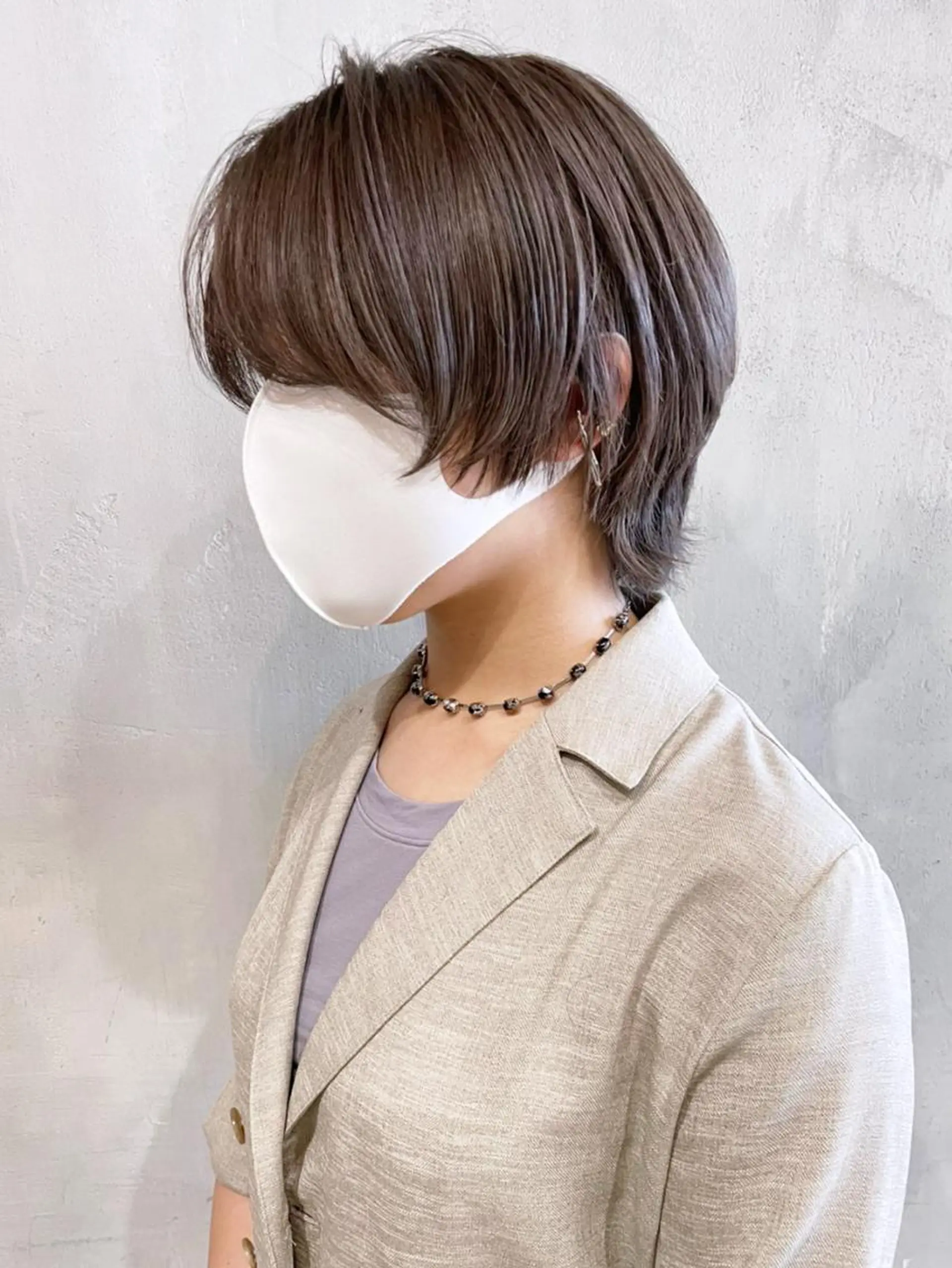 ショート カラー パーマ ヘアアレンジ グレージュ ショートヘア ウルフカット ITbyALBUM 松戸のヘアスタイル