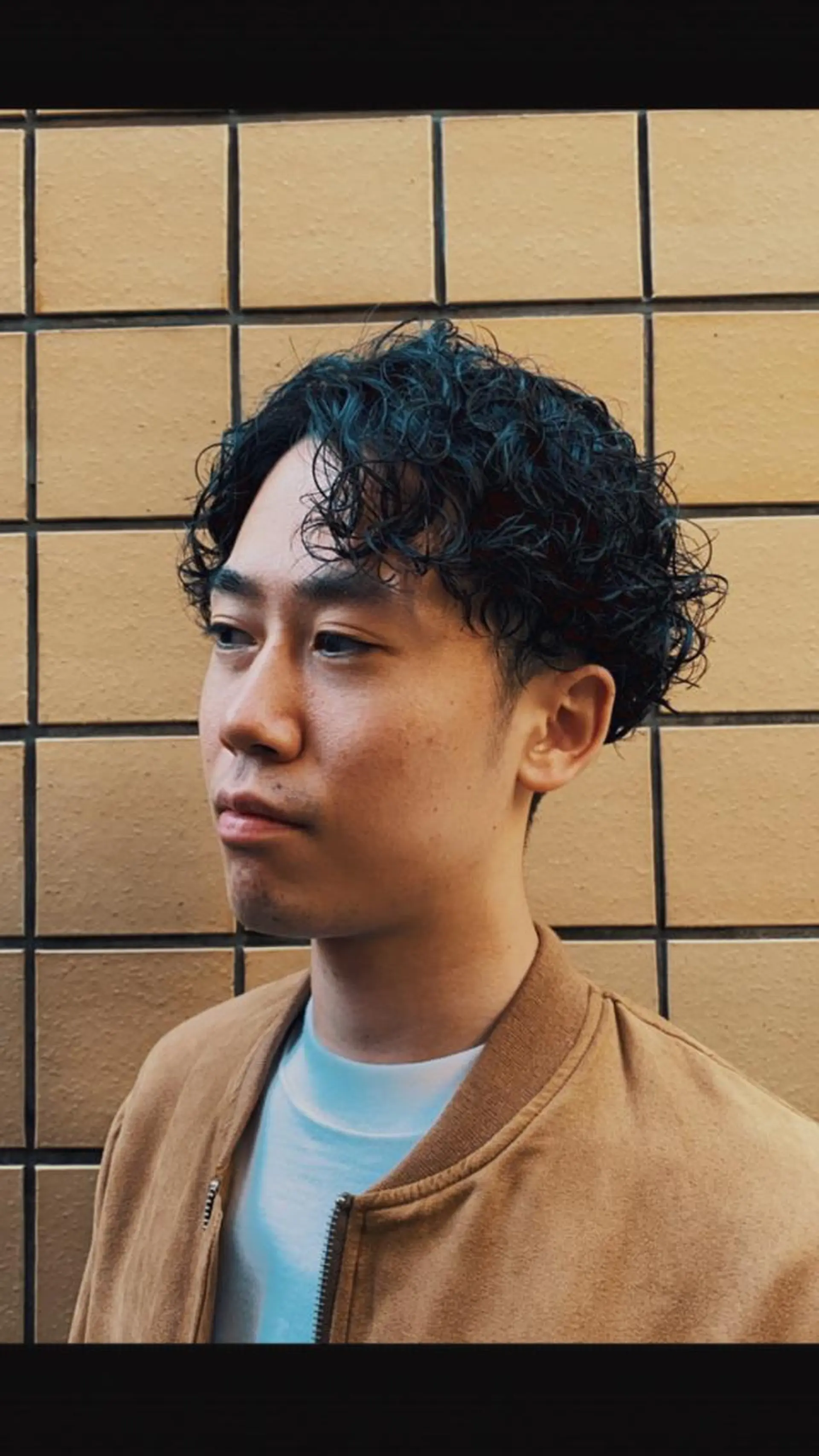 ショート パーマ メンズ 大場 優のヘアスタイル