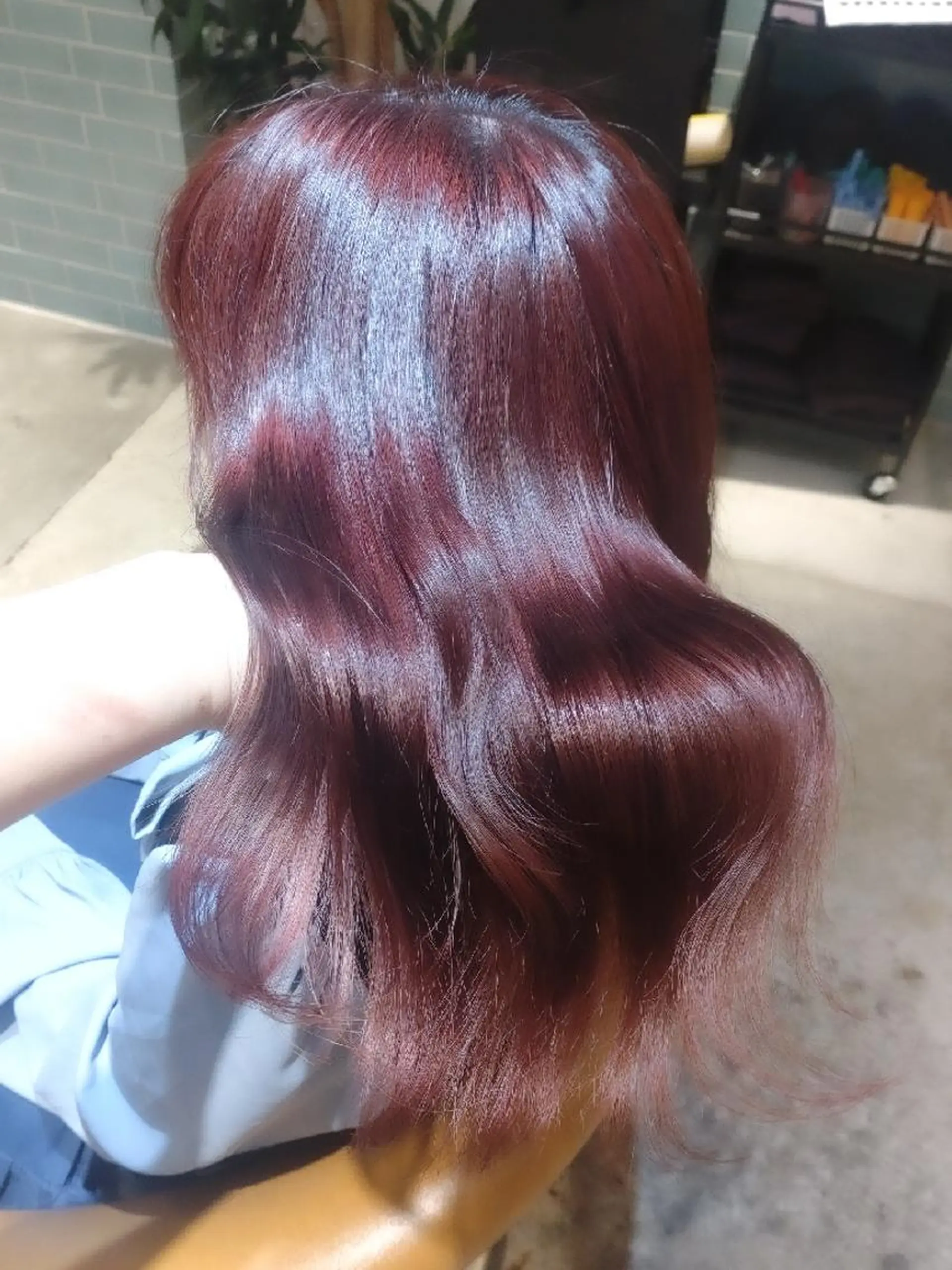 ミディアム ヘアカラー トリートメント 縮毛矯正/レイヤー 💎やまもとちひろのヘアスタイル