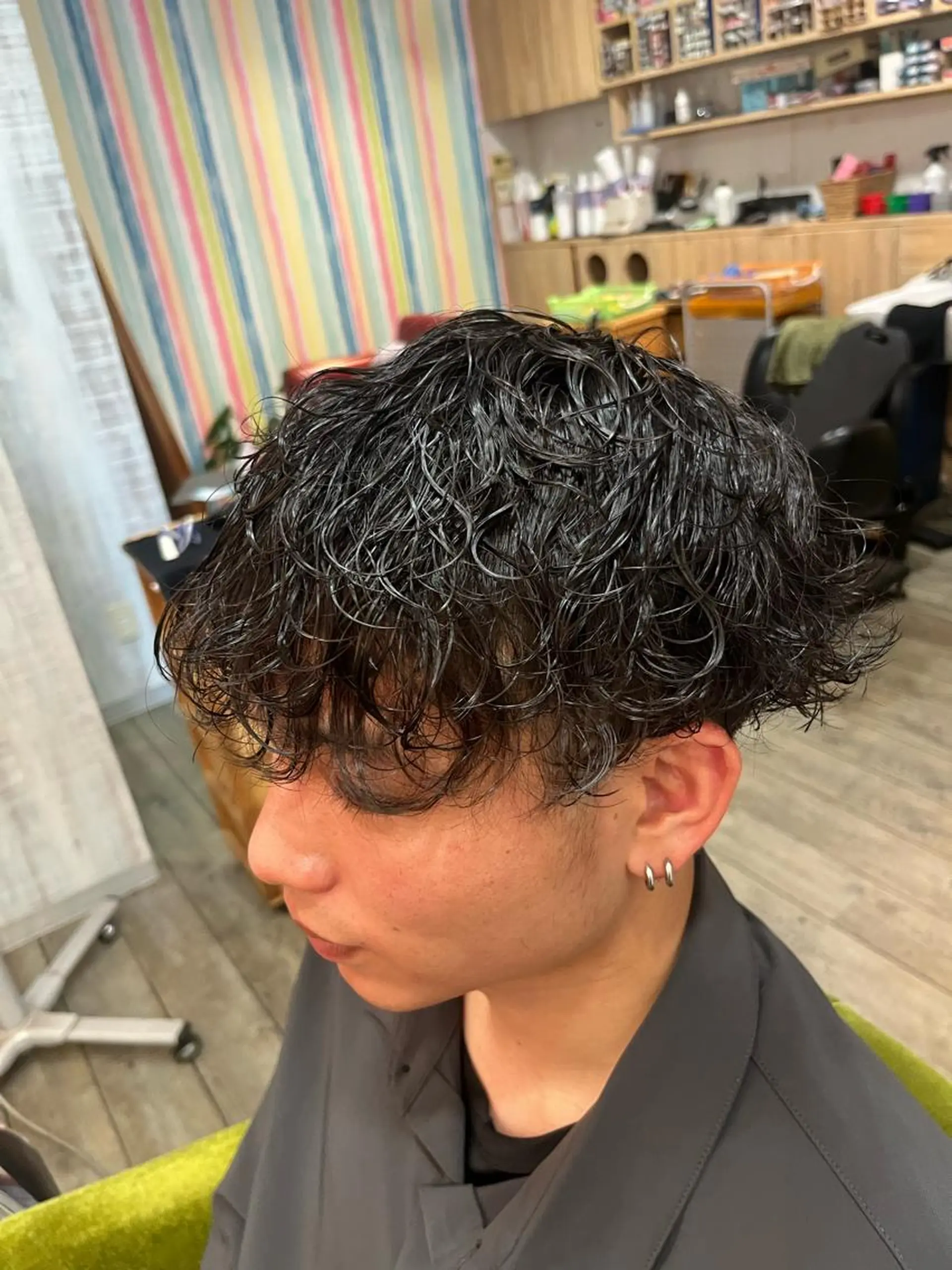 パーマ メンズ カット パーマ hairLOOP所属・西院LOOP sayakaのヘアスタイル