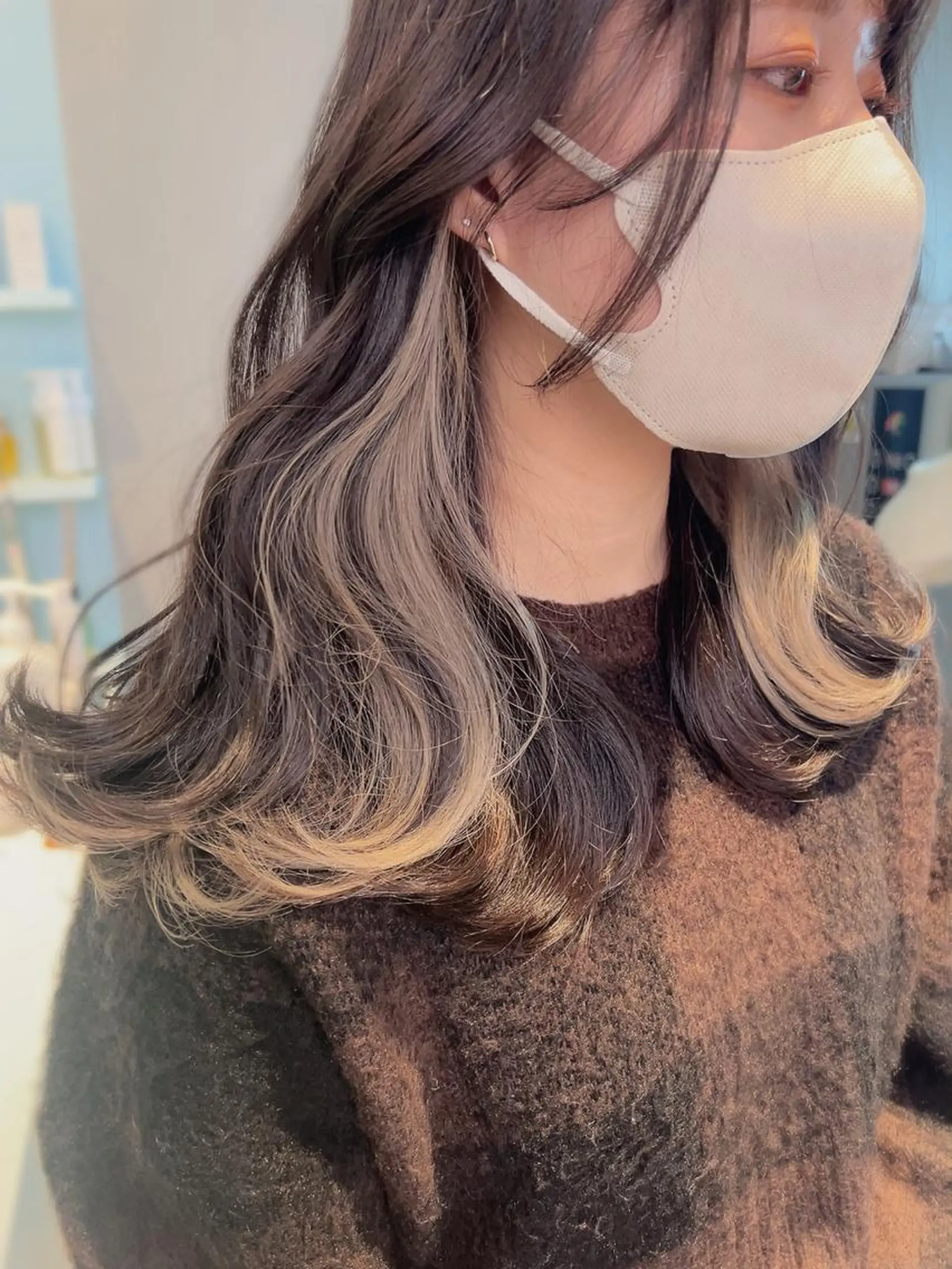 セミロング カラー 🥞ベージュ系カラー 【すずきりほ】🥞のヘアスタイル