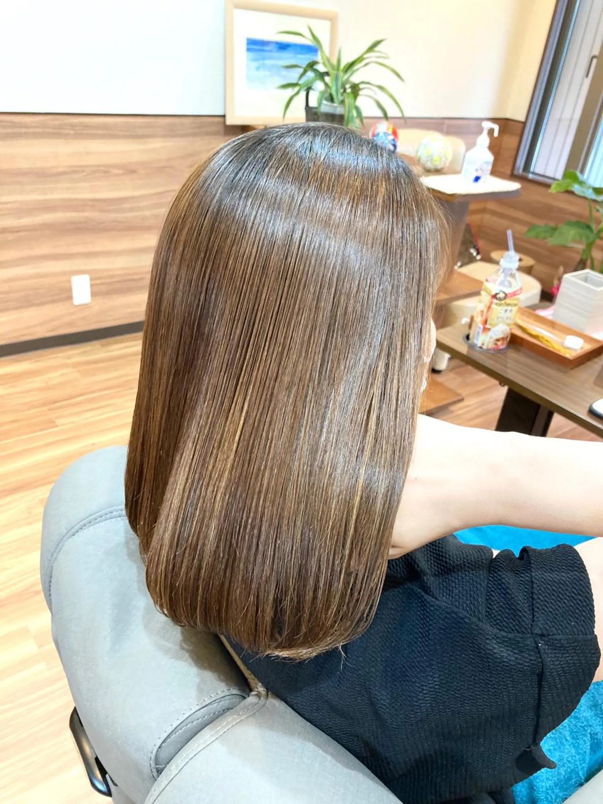 ミディアム パーマ 髪質改善 縮毛矯正 トリートメント ストレートパーマ Annon プライベートサロンのヘアスタイル