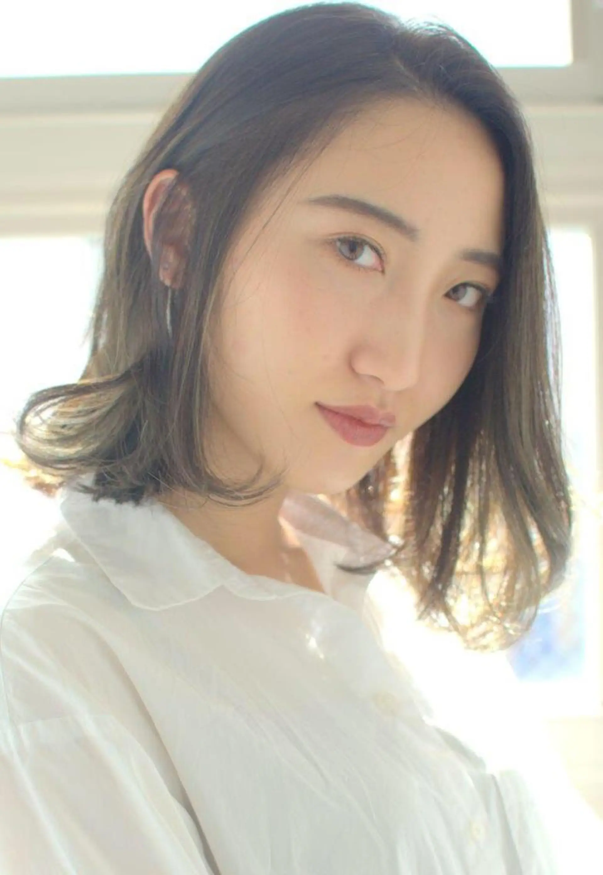 ミディアム カラー カット トリートメント 中村 玲のヘアスタイル