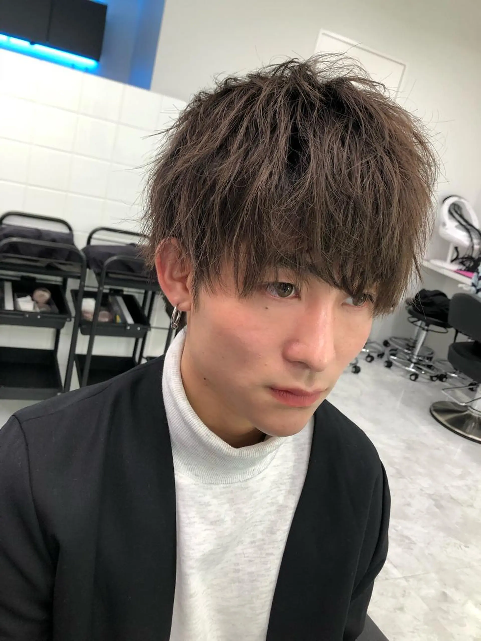 パーマ メンズ BABY 艶髪暗髪ヘア💖達人のヘアスタイル