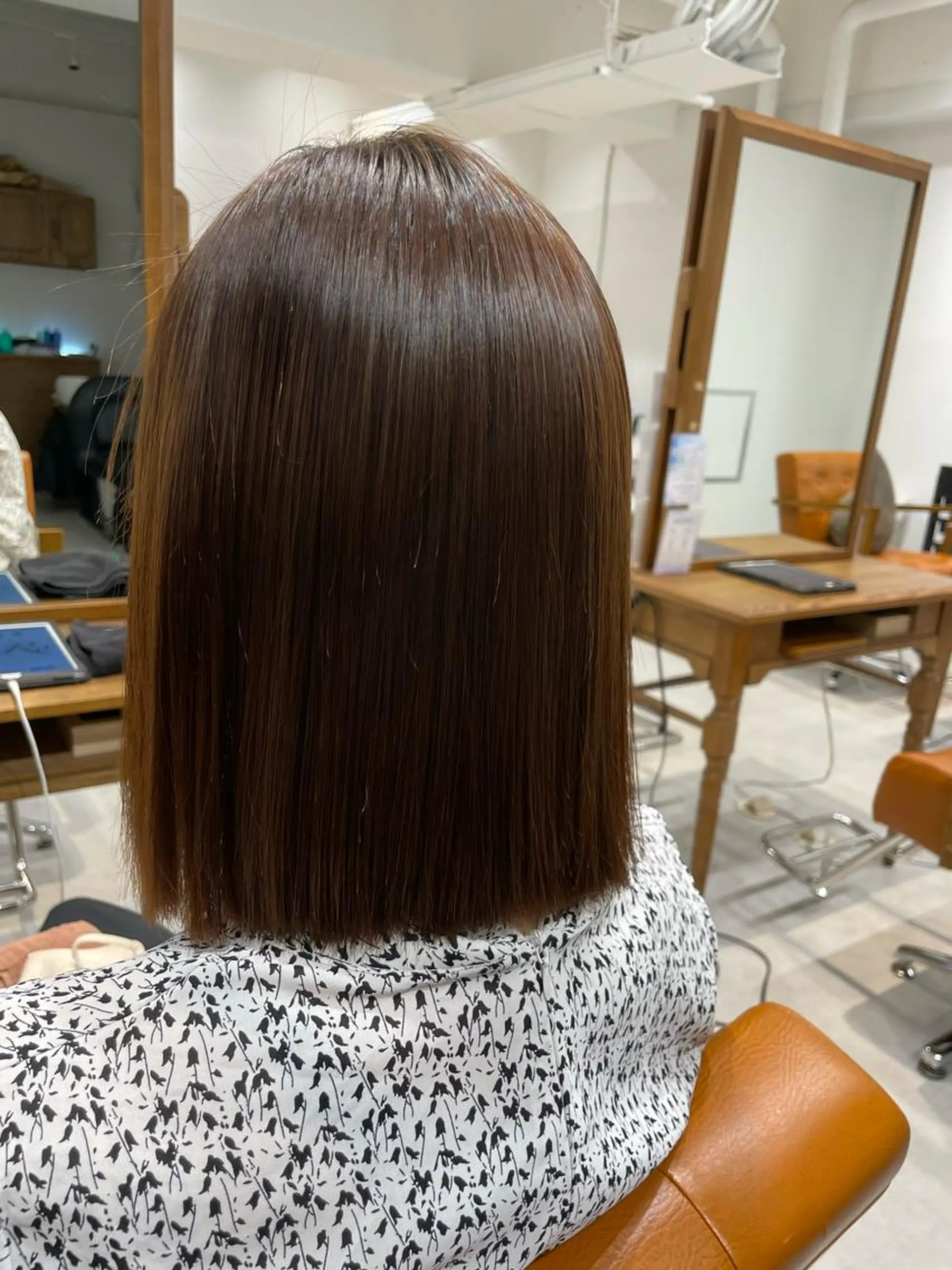 ミディアム 縮毛矯正 あさひ かなのヘアスタイル