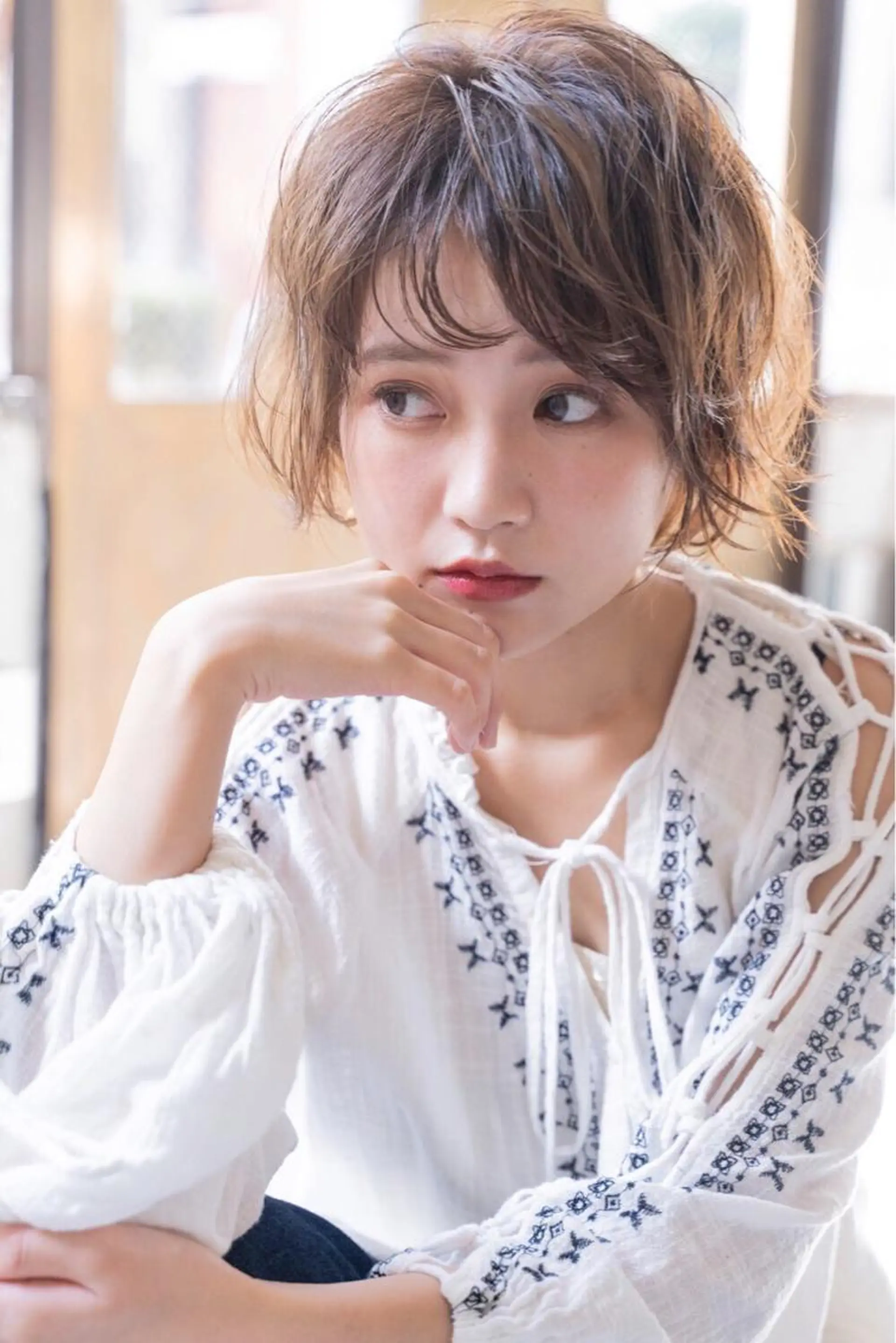 ショート カラー サイエンスアクア/艶 髪/レイヤー/清水のヘアスタイル