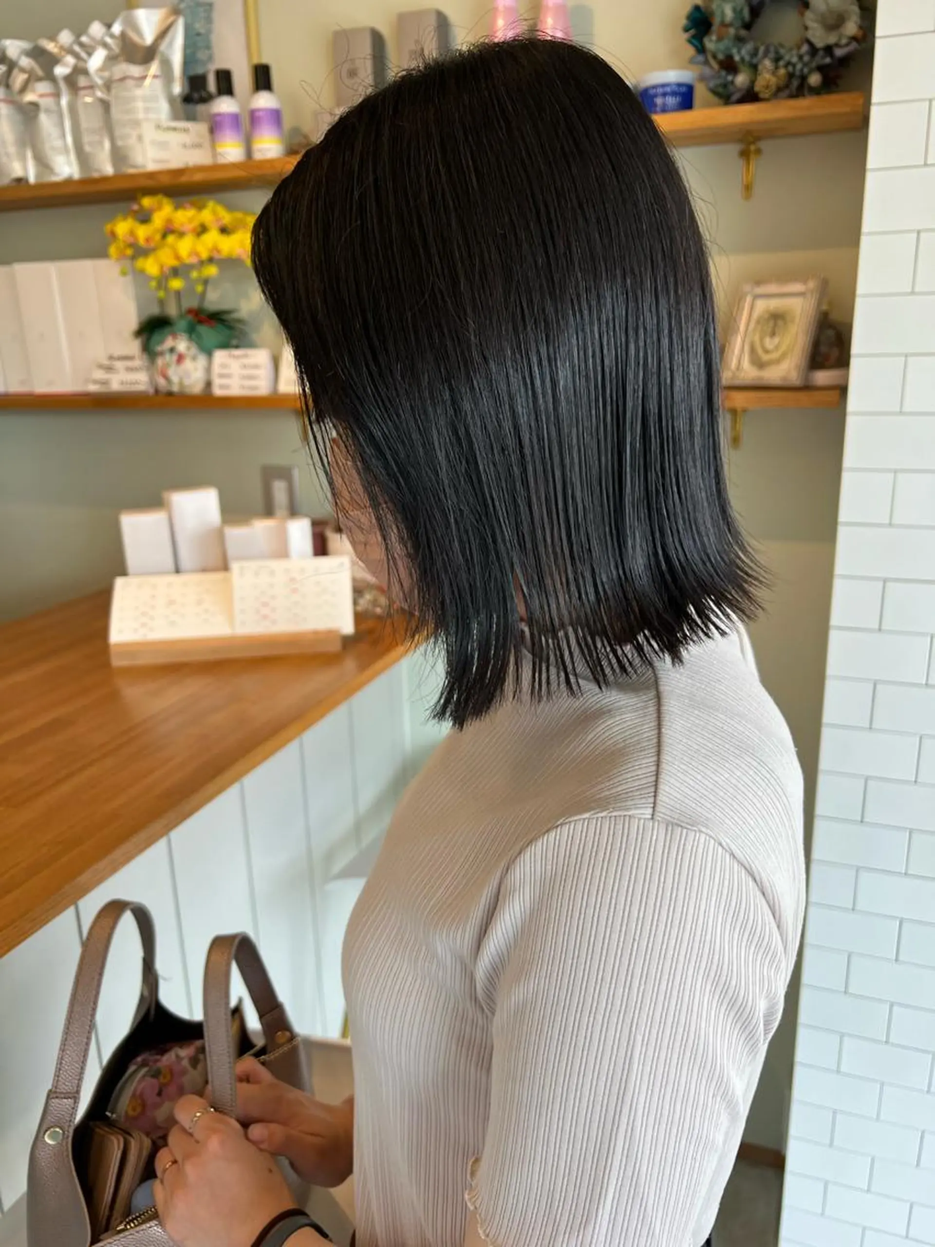 ミディアム ぱつボブ/ ショート/YUKIのヘアスタイル