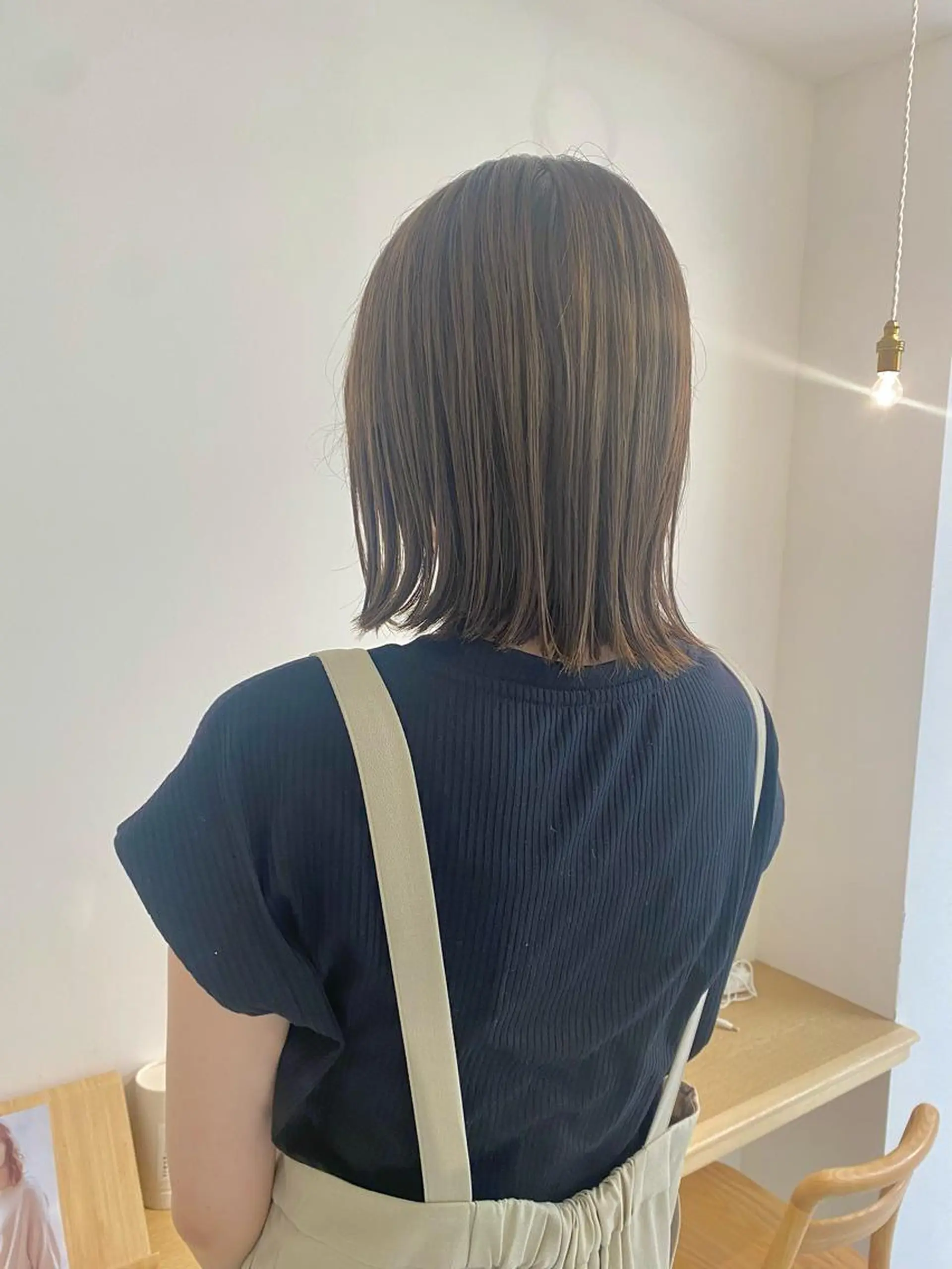 ミディアム カラー カット ヘアカラー トリートメント 安永 涼のヘアスタイル