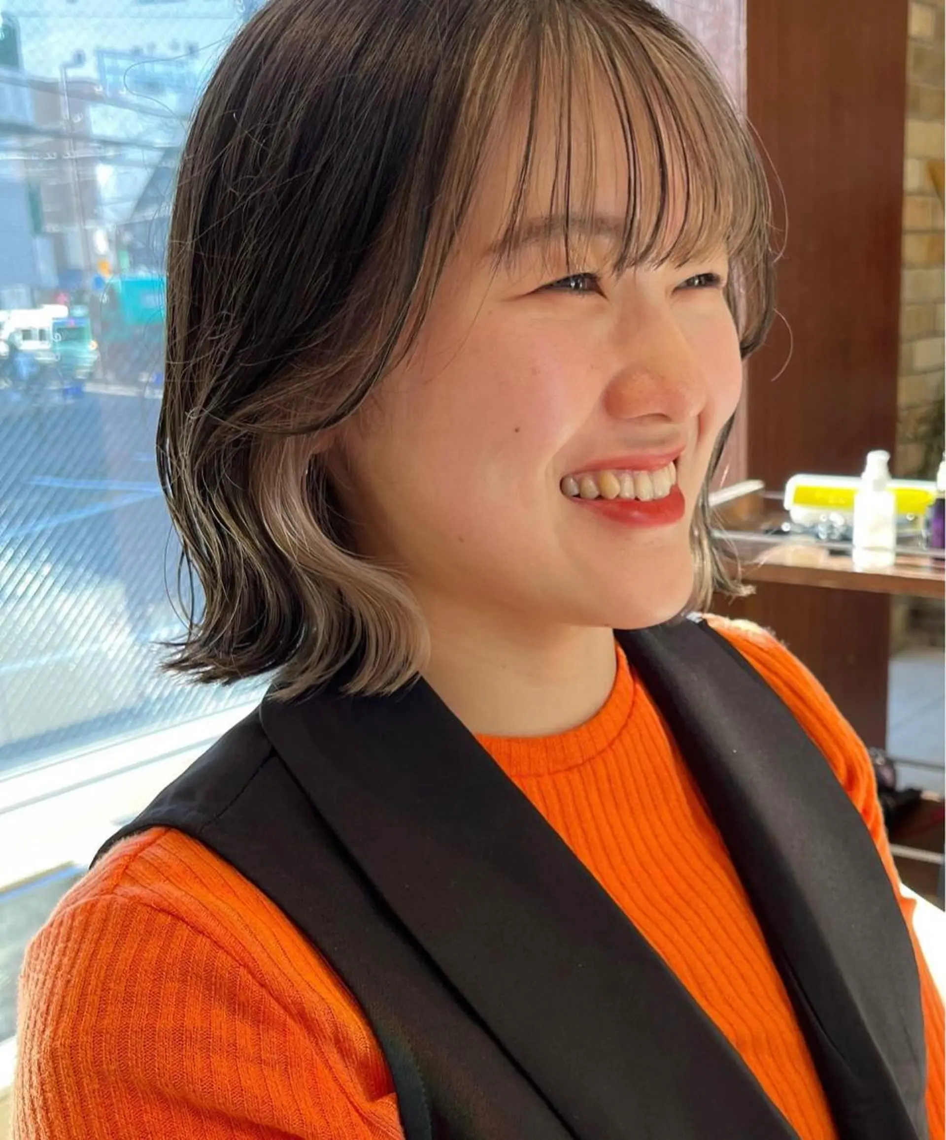 ミディアム ミストバング noé所属・HINA/栄/ボブ/ ボブパーマ/インナーのヘアスタイル