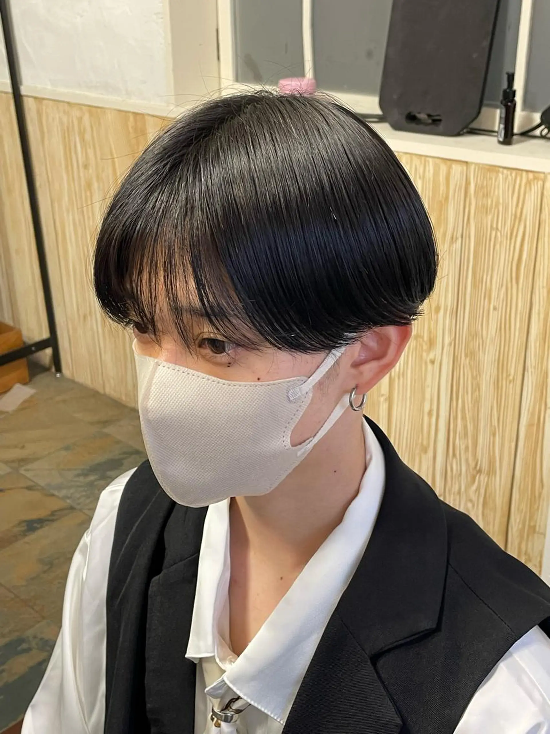 メンズ マッシュ シースルーマッシュ カット 榎戸 怜真のヘアスタイル