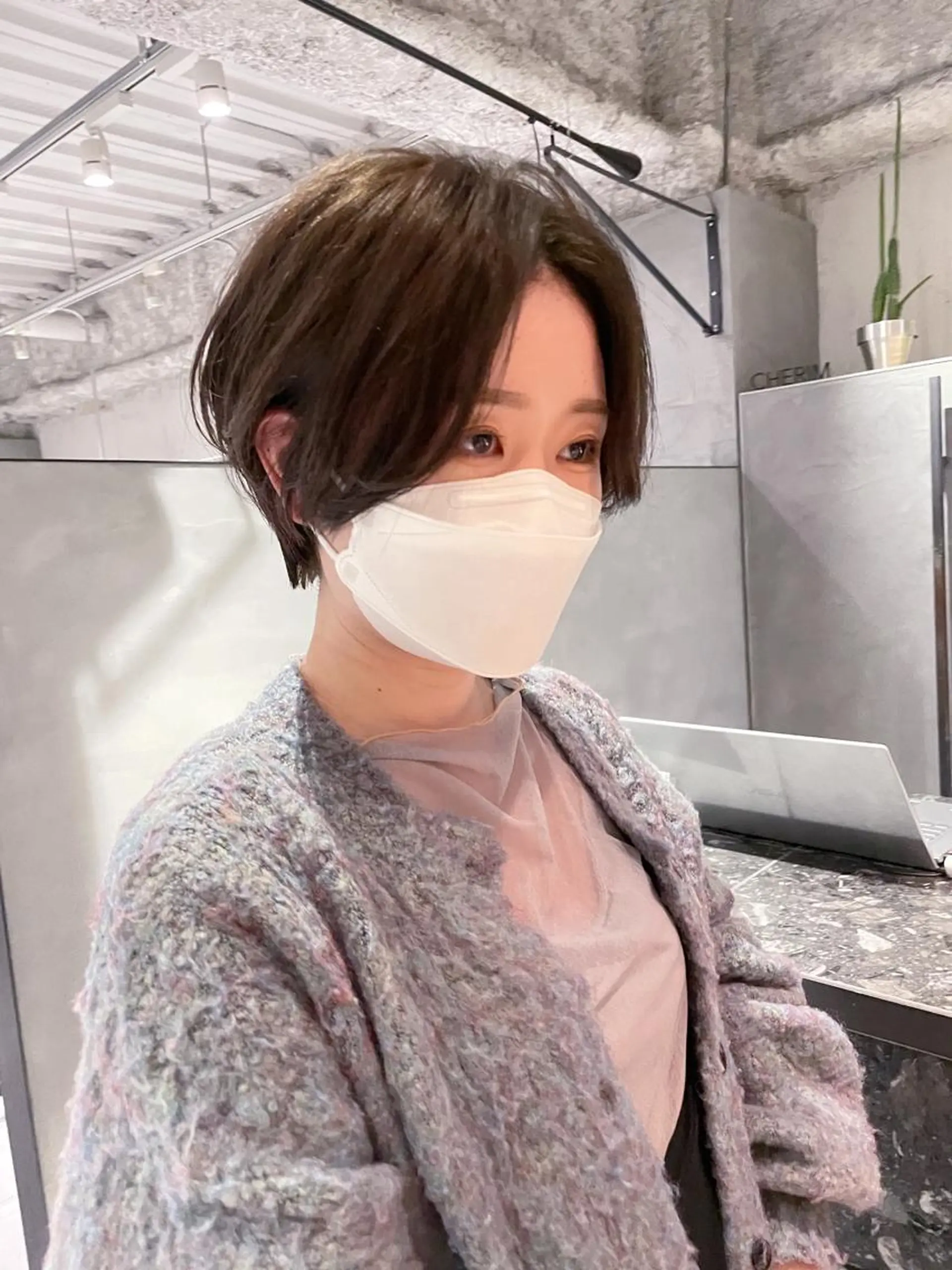 ショート ハンサムショート ショートヘア カット ヘアカラー トリートメント 美髪矯正/艶カラー ボブ/栄/鐘ヶ江純也のヘアスタイル