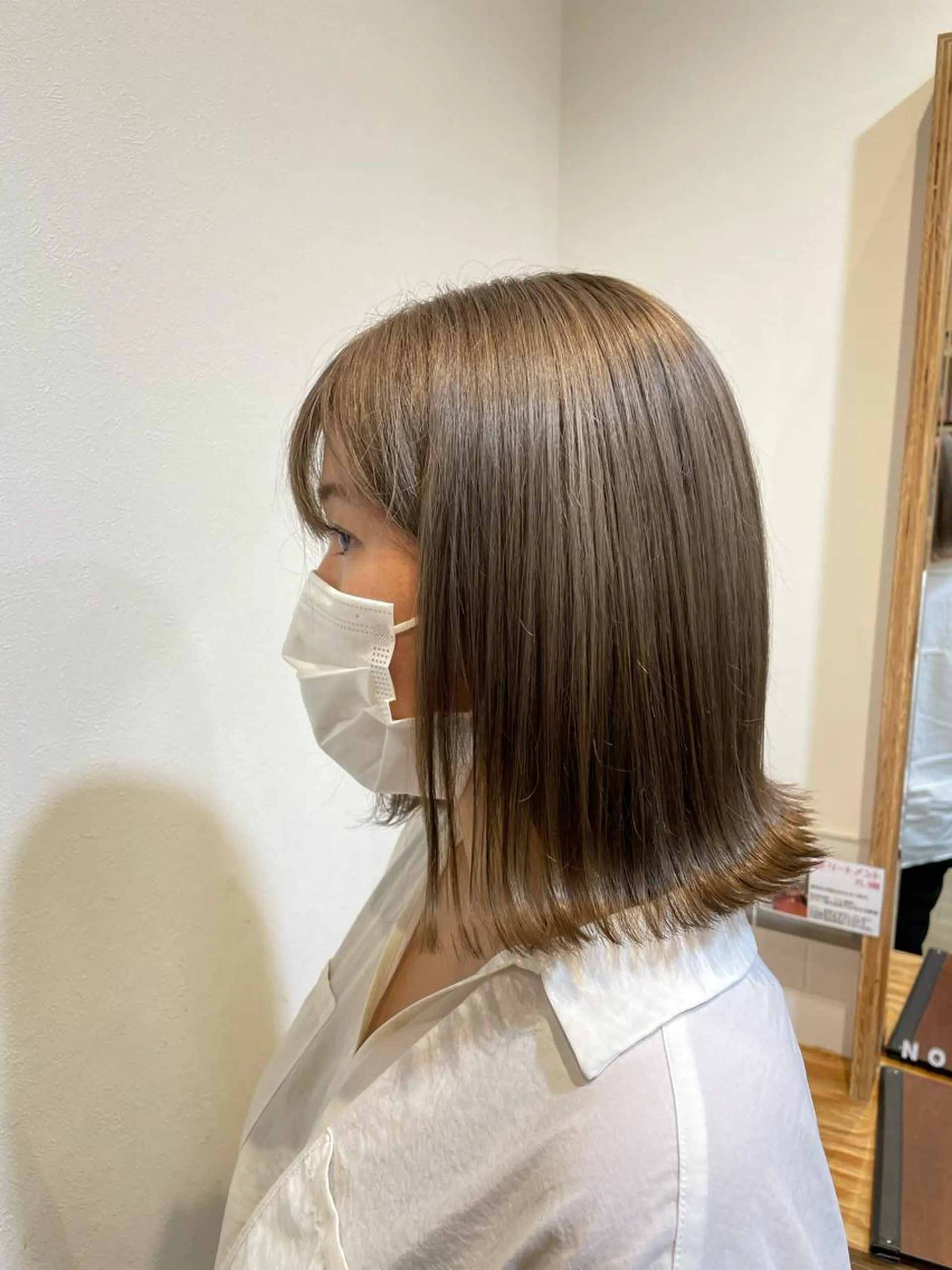 ミディアム カラー ベージュカラー ブリーチ 髪質改善/レイヤー /ボブ/中村莞太朗のヘアスタイル