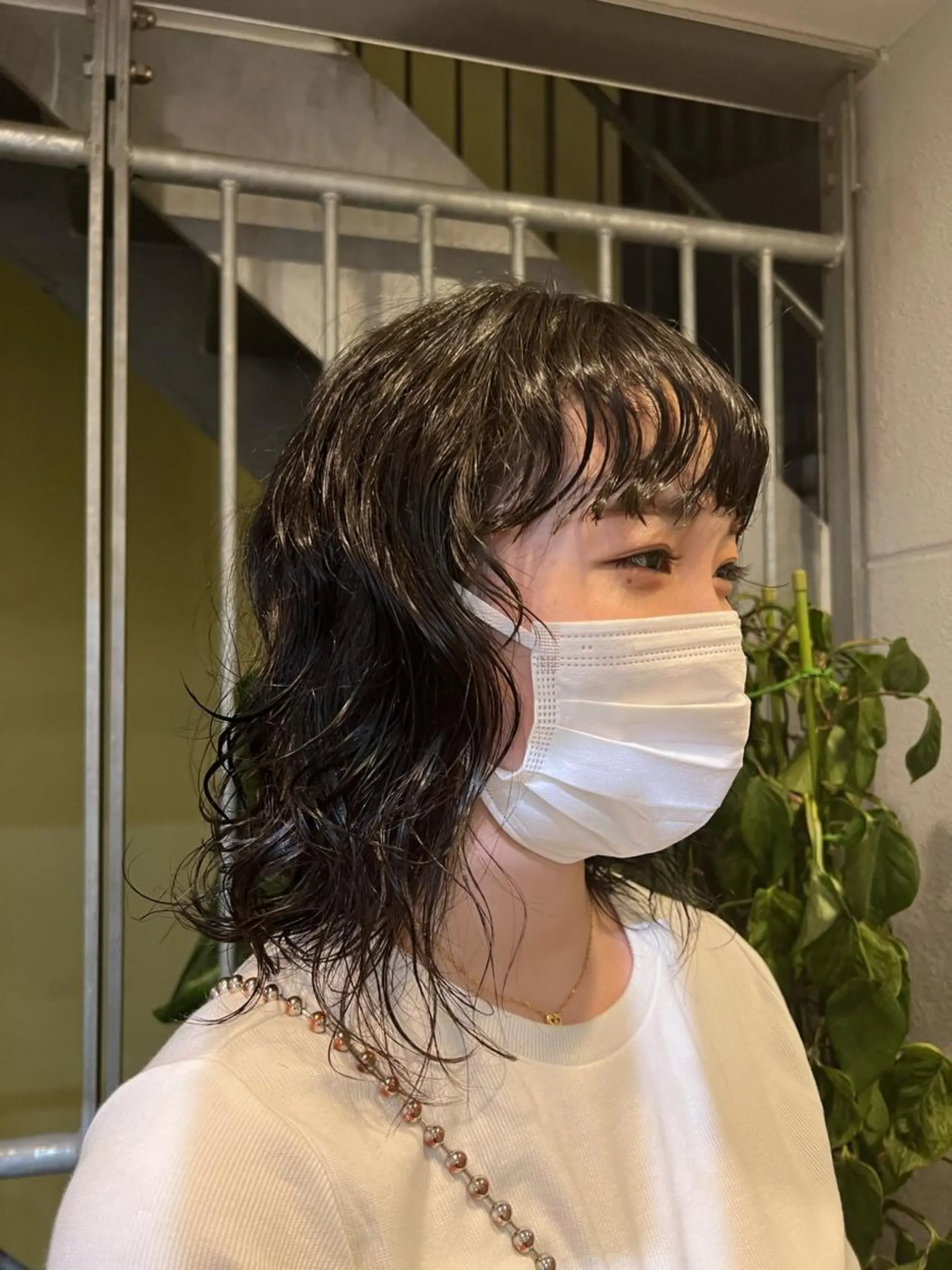 ミディアム パーマ ハイトーン&髪質改善 ＆韓国エクステ🤎のヘアスタイル