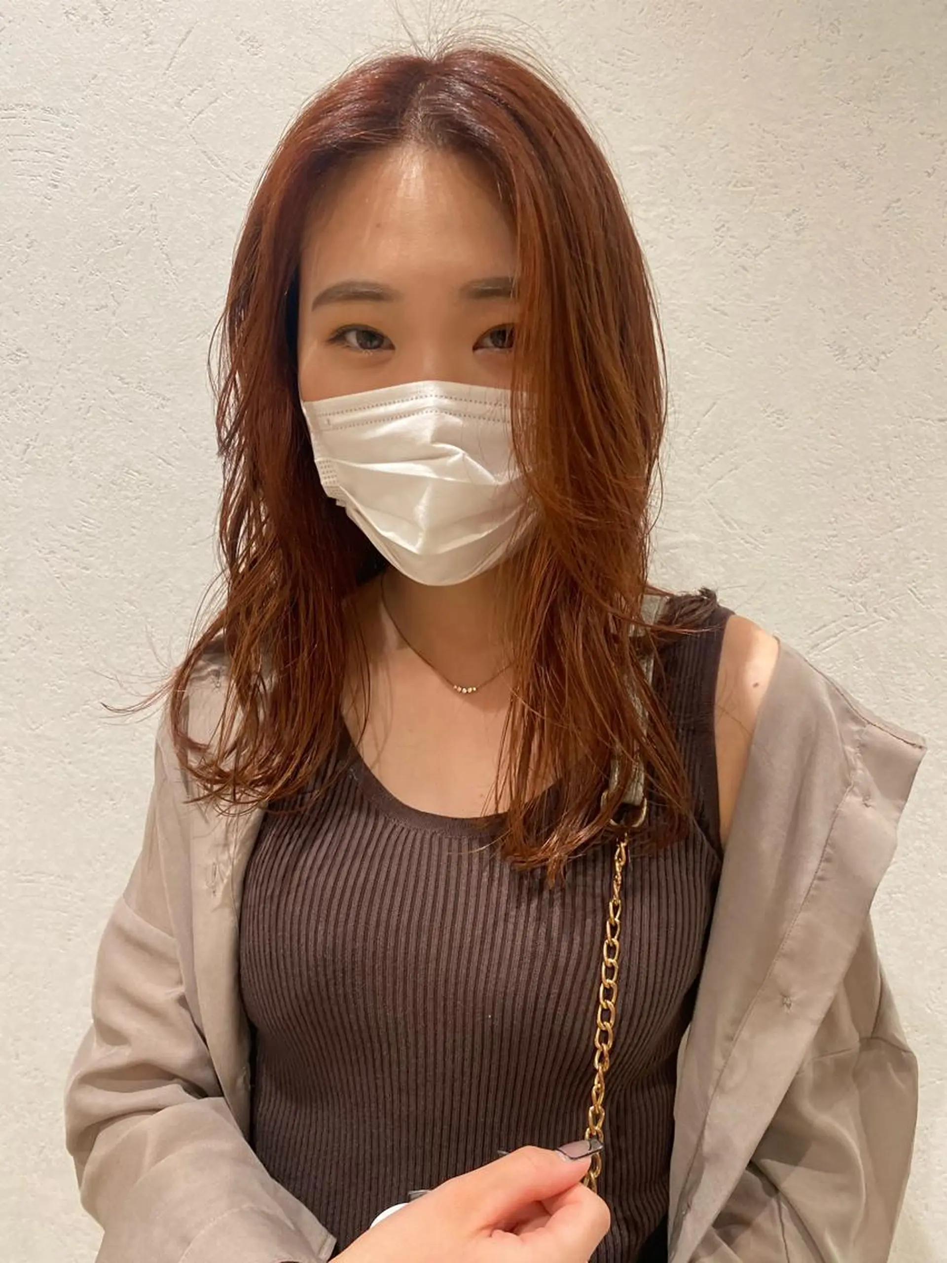 セミロング カラー ヘアアレンジ オレンジ ヘアカラー トリートメント ヘッドスパ パーマ指名No1 /namiのヘアスタイル