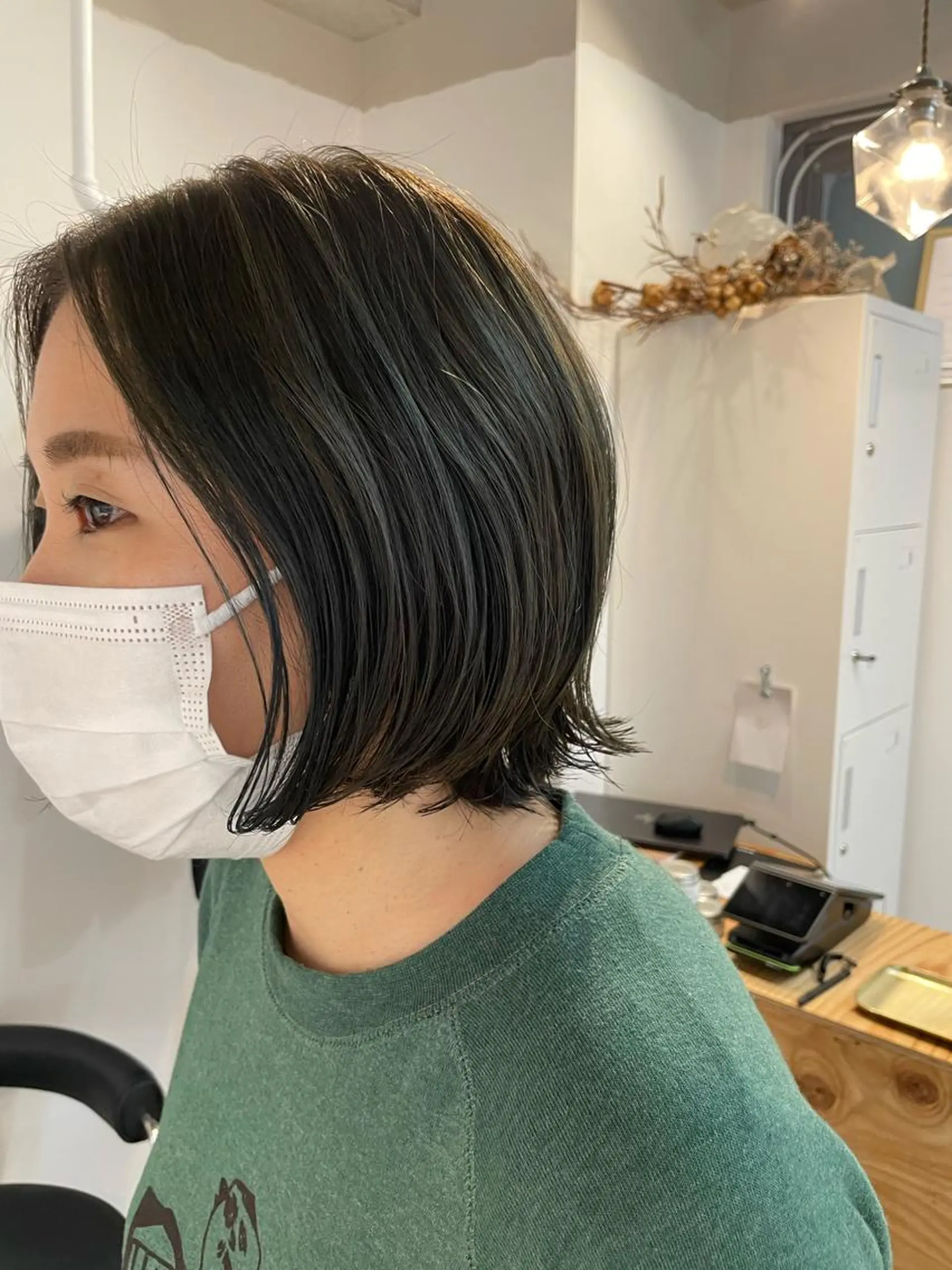 ミディアム ミディアムパーマ ボブ カット ヘアカラー トリートメント fit/ madokaのヘアスタイル